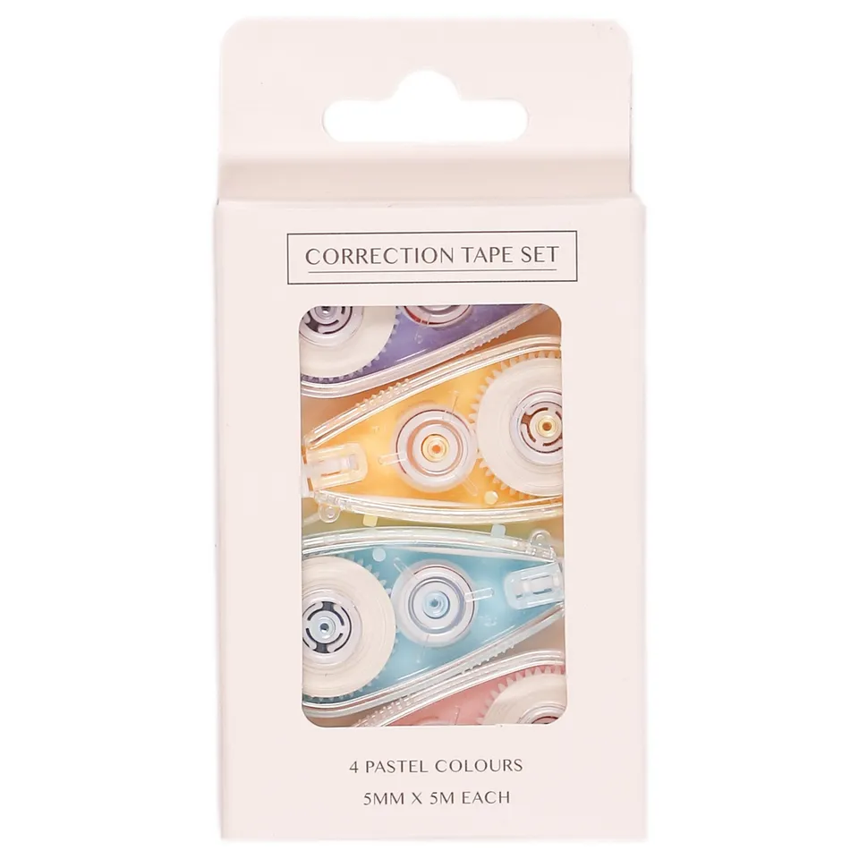 Stokomani Scolaire lot 4 rollers de correction pastel