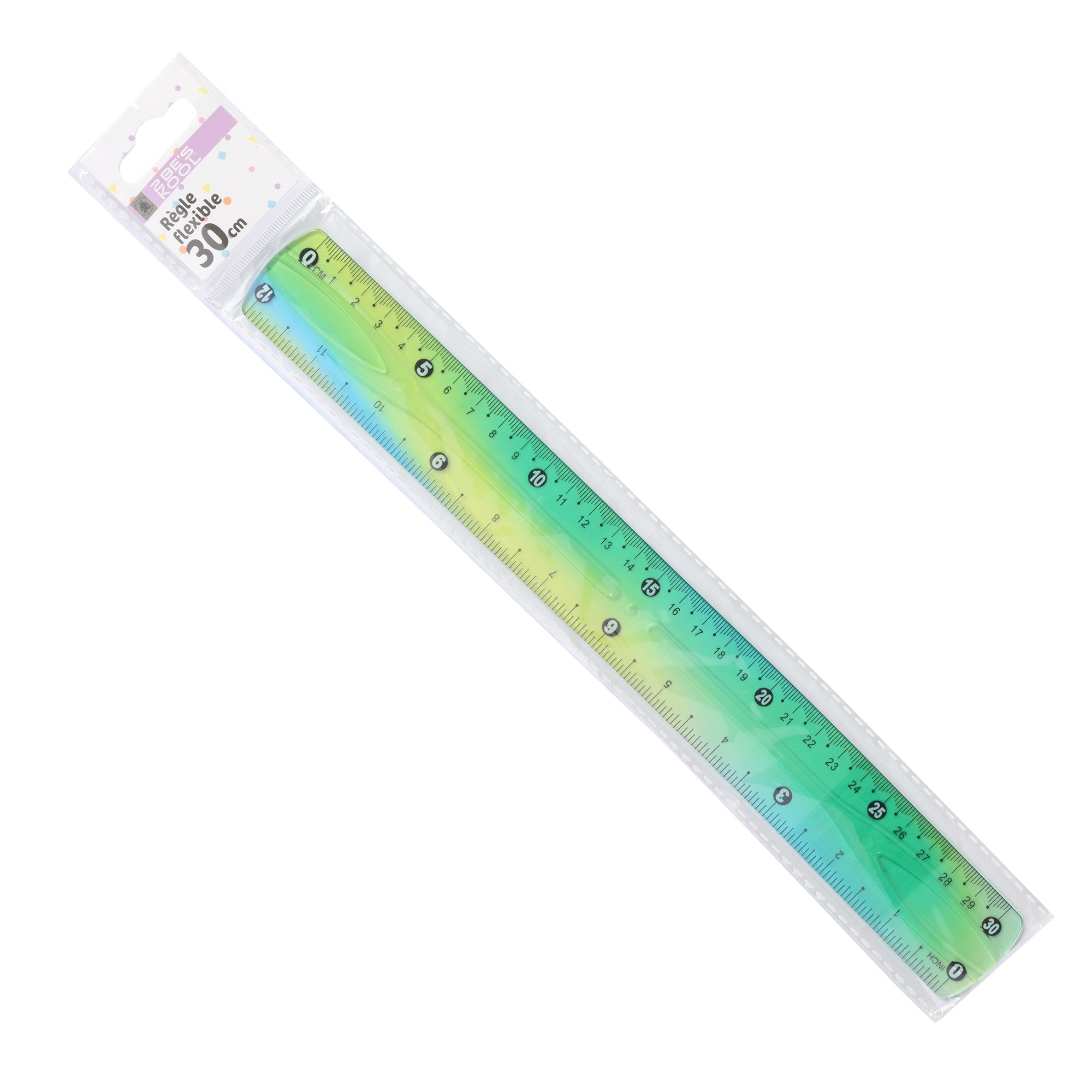 Stokomani Scolaire Règle Flexible 30 cm règle verte incassable