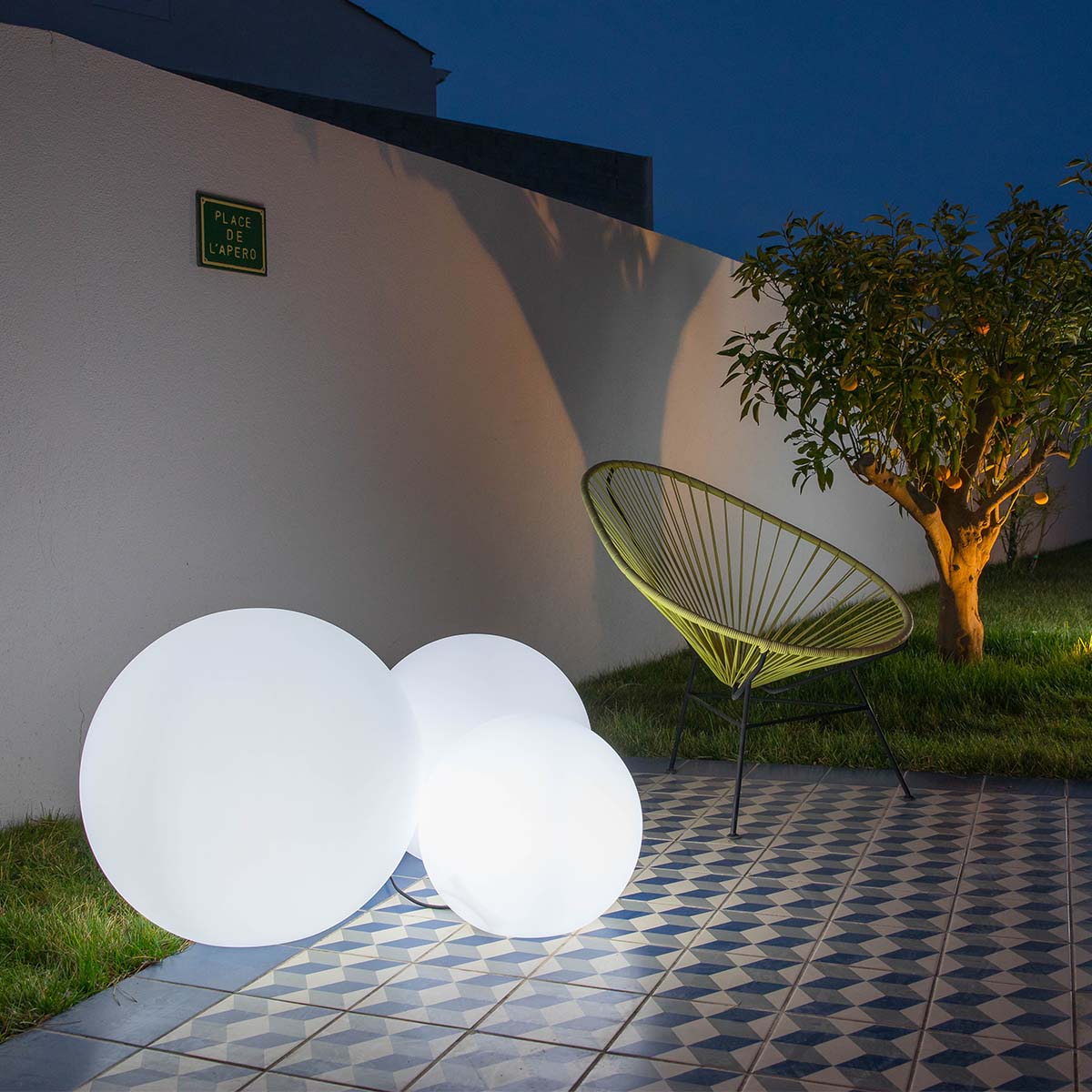 Red Deco Bobby boule lumineuse filaire Ø50cm blanc froid
