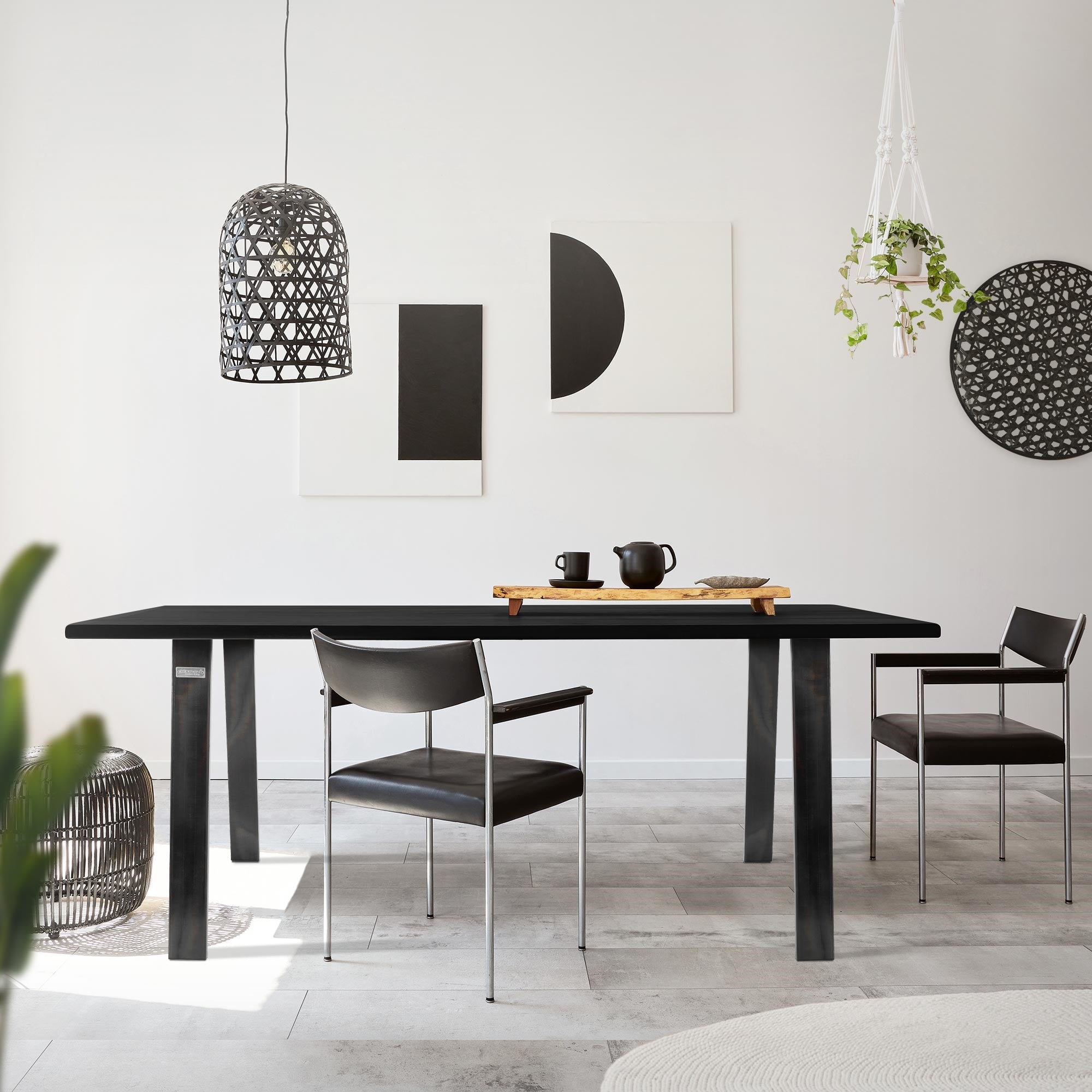 ECD Germany Möbel pied de table loft 75x72 cm acier industriel lot de 2