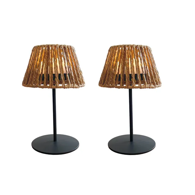 Red Deco Twins Raffy H23,5cm lot 2 lampes table LED
