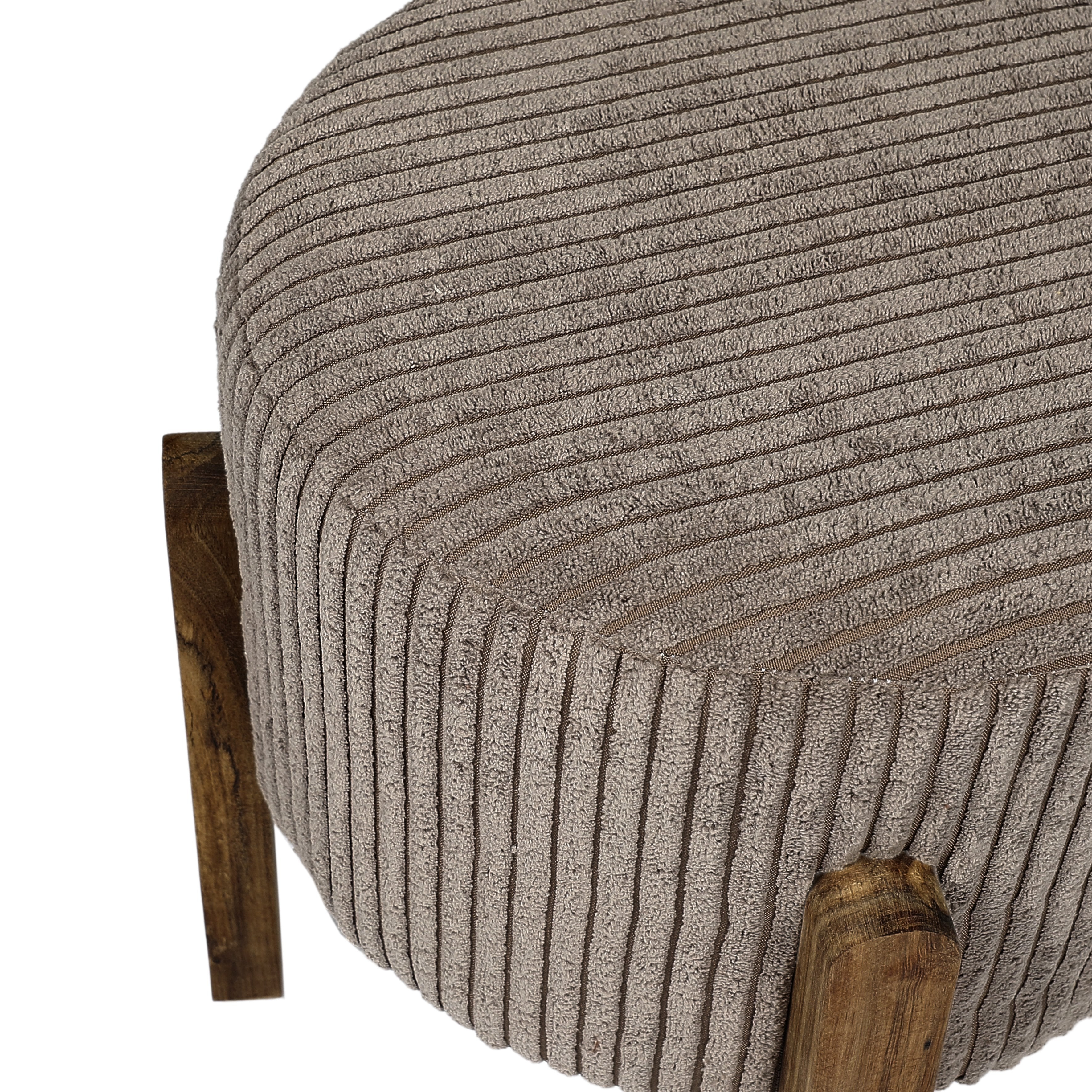 Scott tabouret côtelé taupe 35,5 cm assise d’appoint