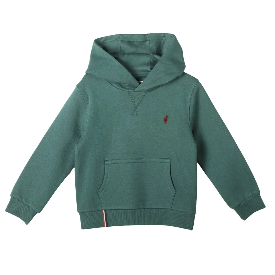 Stokomani sweat capuche enfant vert broderie 3A-12A