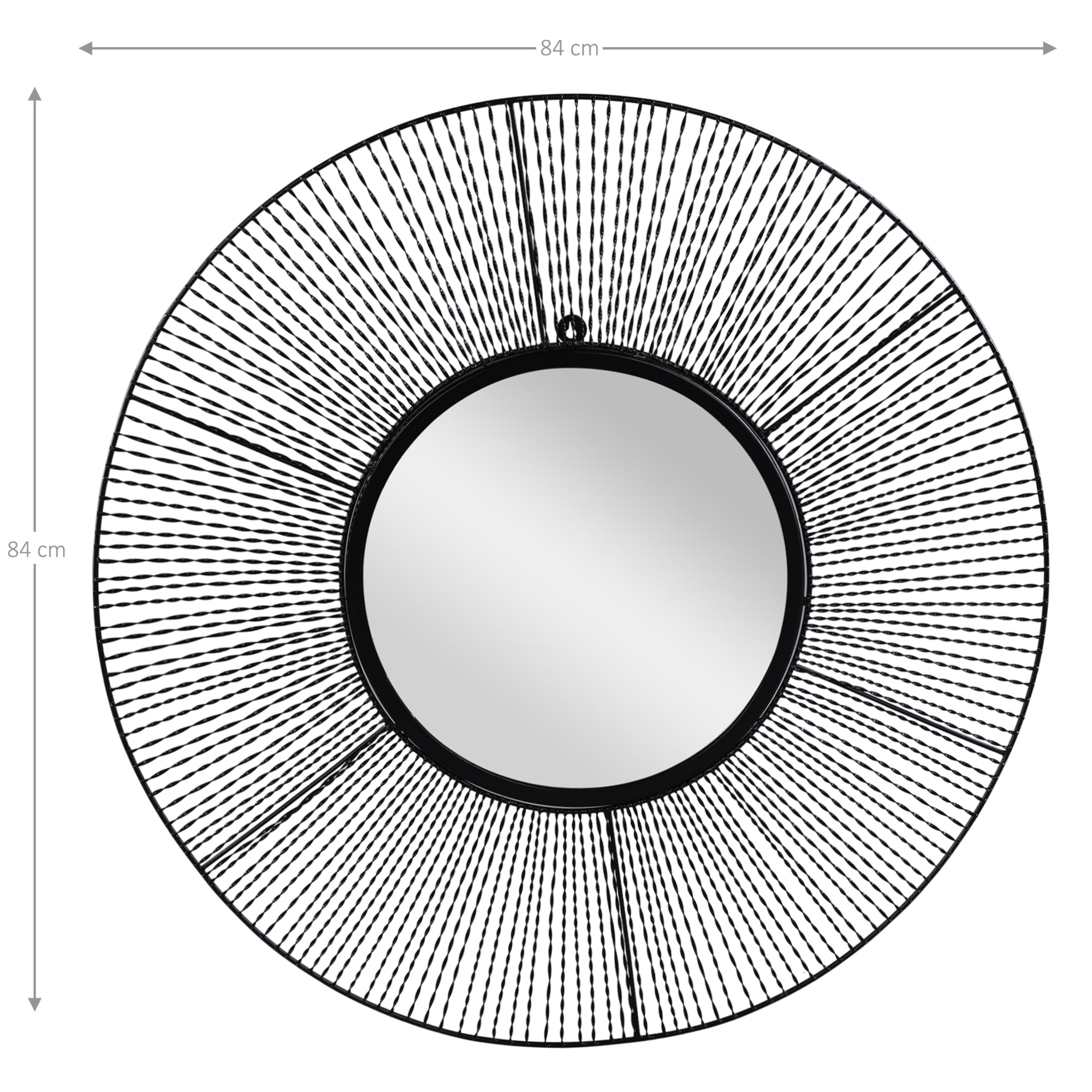 WOMO-Design miroir mural rond noir Ø84 cm métal verre