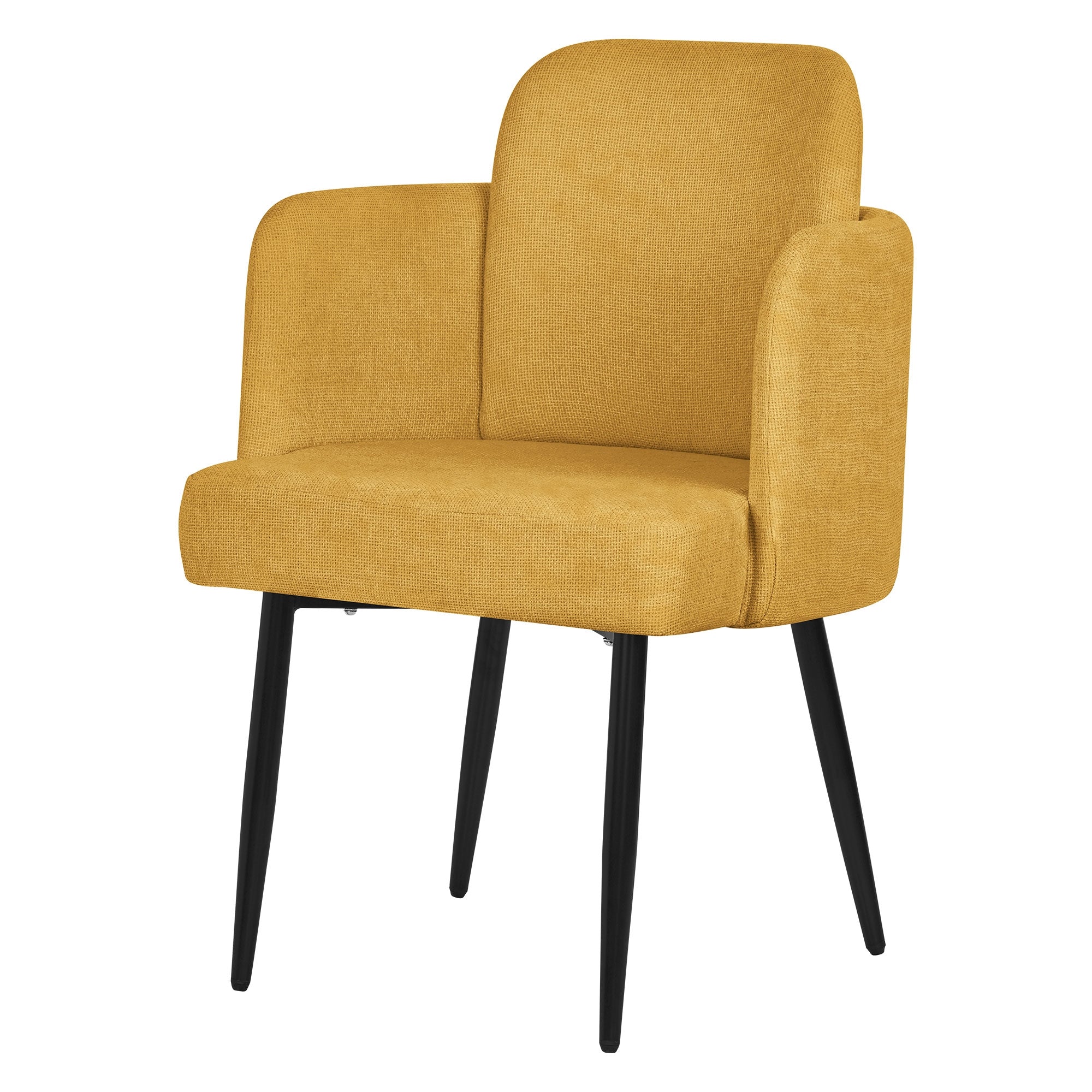 ECD Germany Möbel chaise moutarde tissu avec accoudoirs 1 pièce