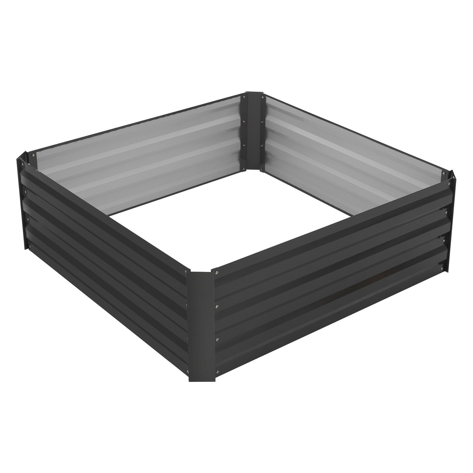 ECD Germany Jardin carré potager anthracite métal 90x90x30 cm 3 pièces