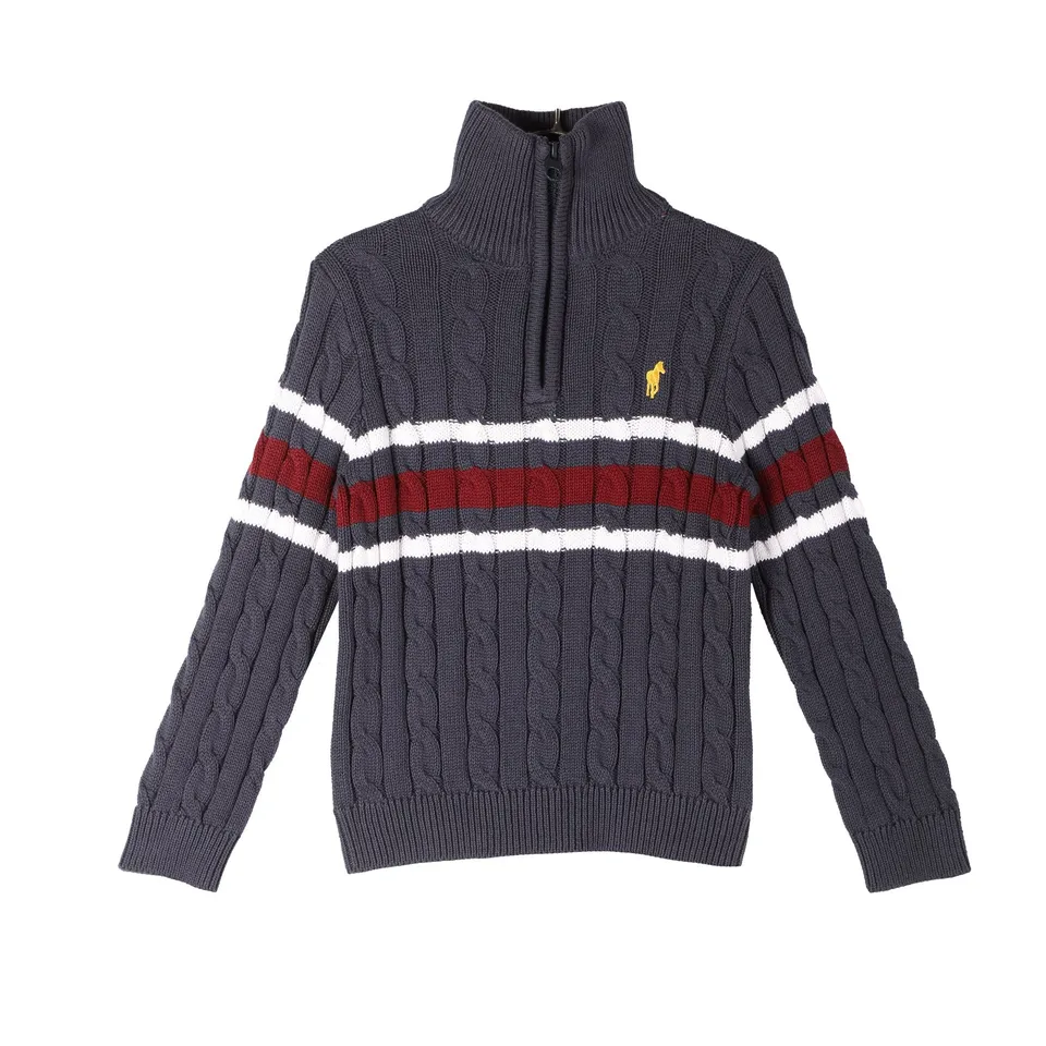 Stokomani Mode Polo broderie bleu foncé 04A col camionneur