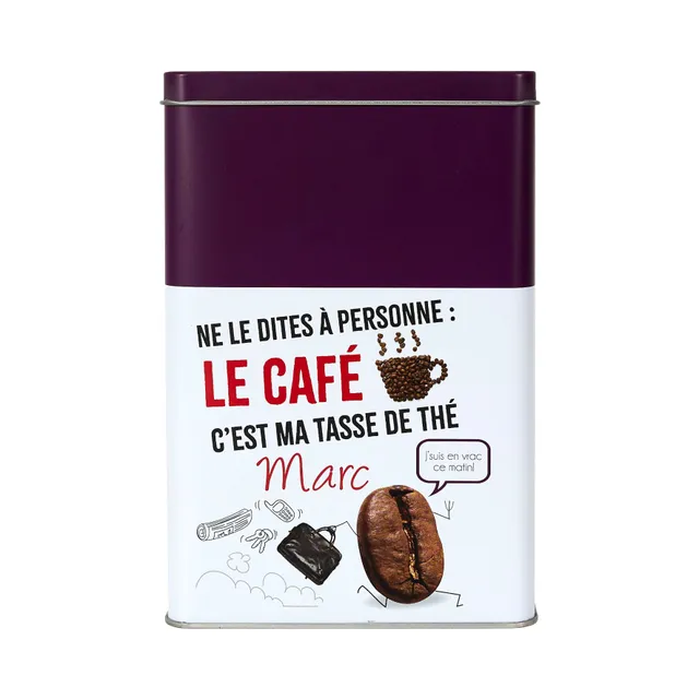 Stokomani Maison Boîte à café métal Ludique 12x18x8 cm