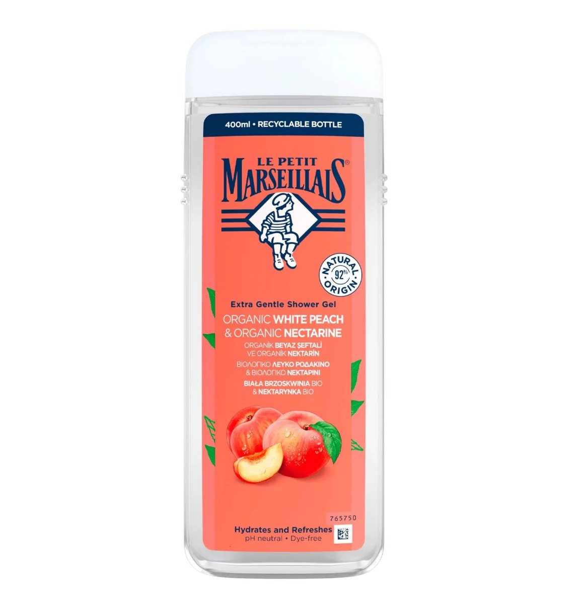 Le Petit Marseillais Gel douche pêche blanche nectarine parfumé