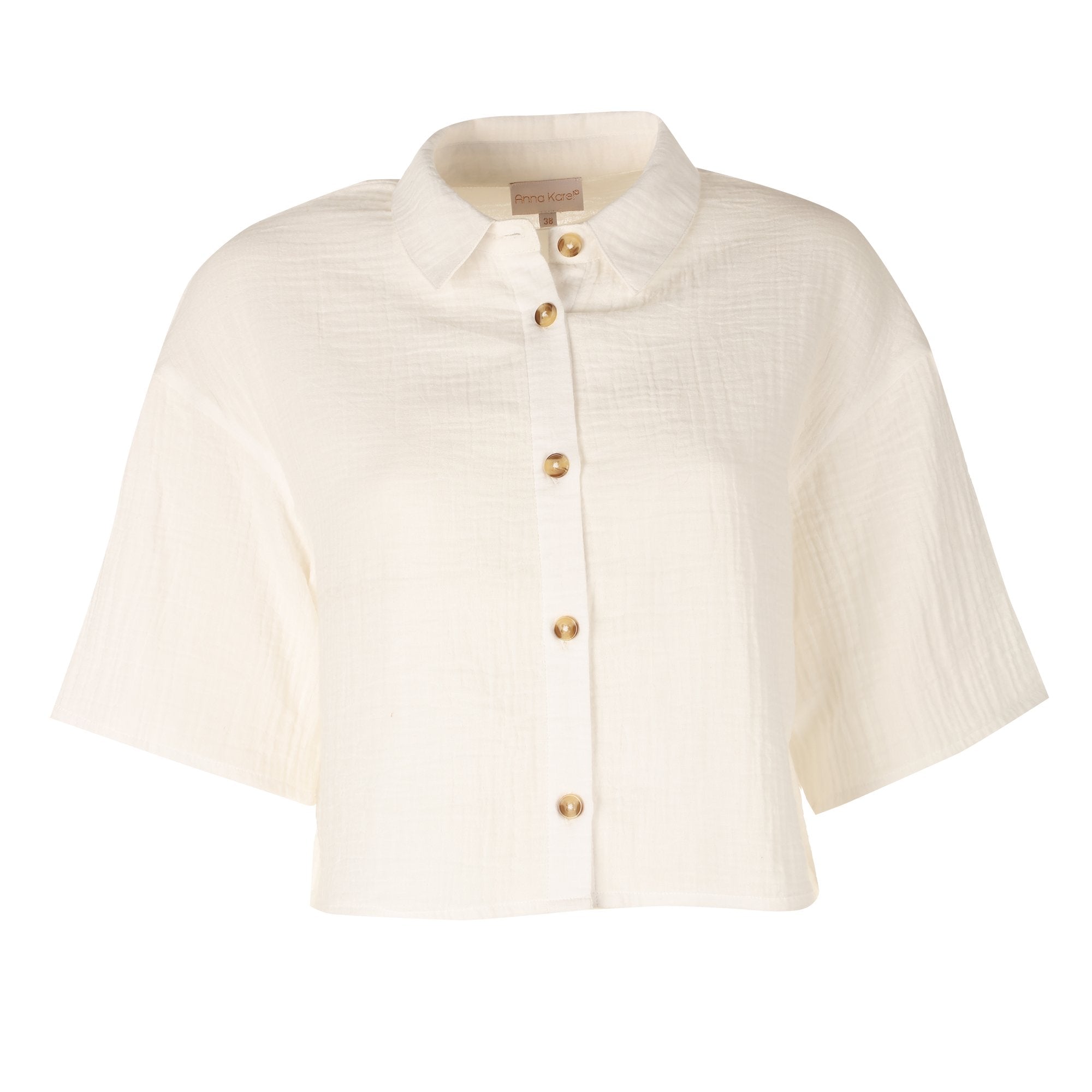 Stokomani Mode chemise gaze de coton beige femme