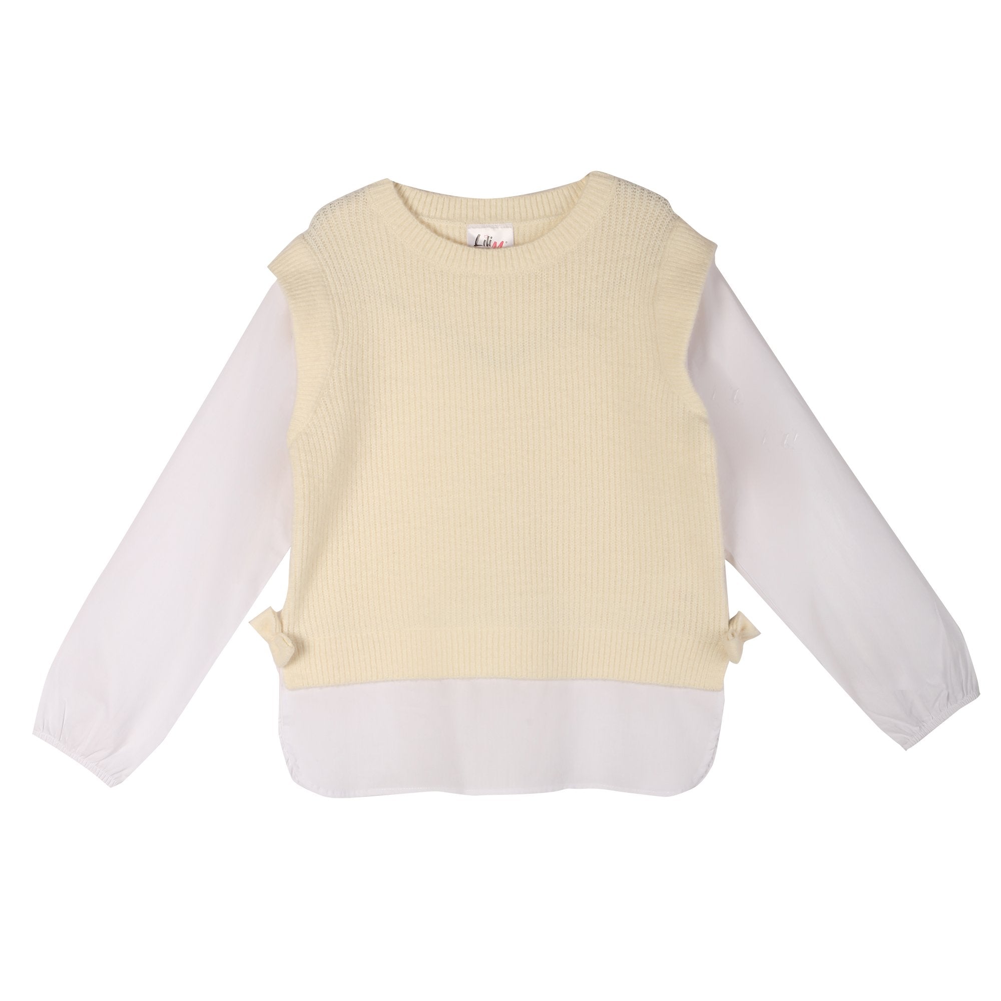 Stokomani Mode Pull chemise beige pull enfant 2 en 1