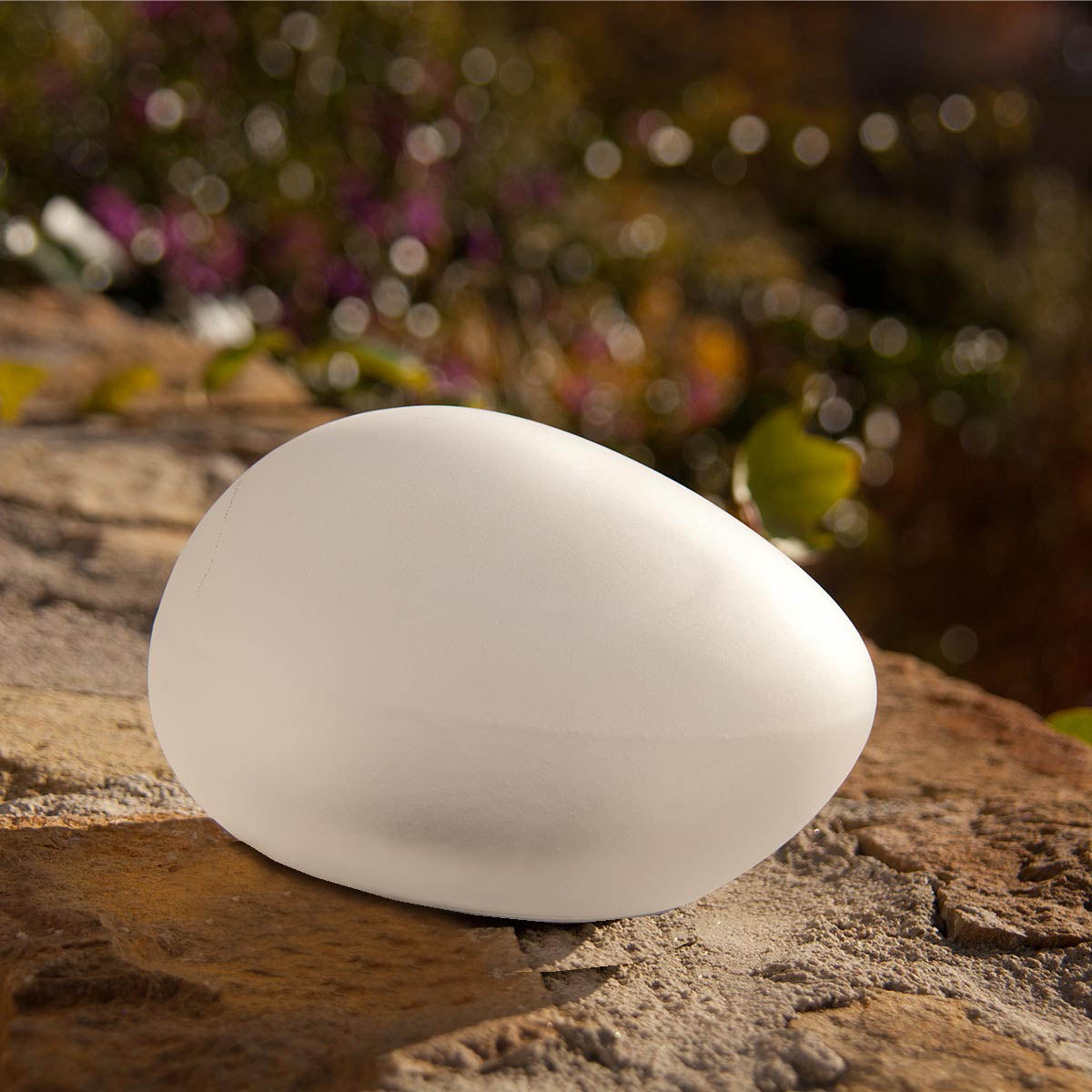 Red Deco Solenzara galet solaire LED blanc Ø16 cm