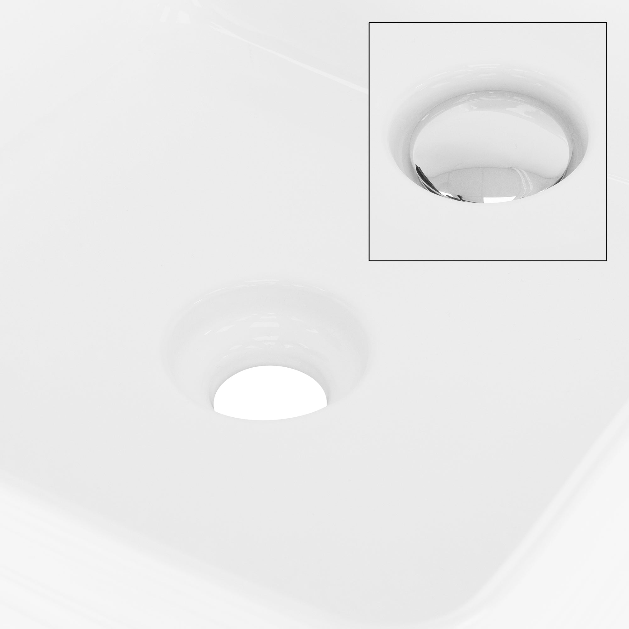 ECD Germany Sanitär vasque 39x39x15 cm blanche céramique + bonde
