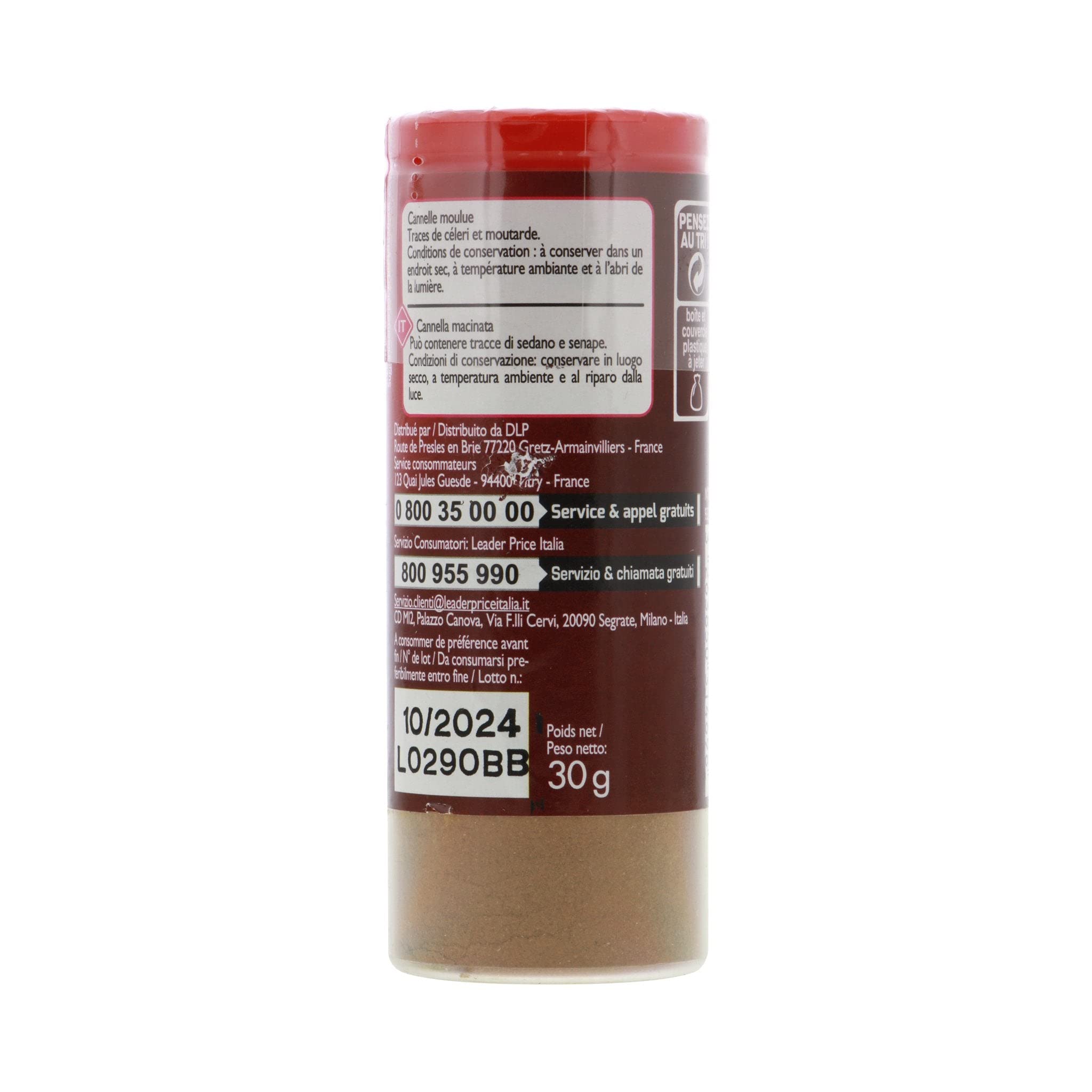 Leader Price cannelle moulue épice lot 9 x 30g