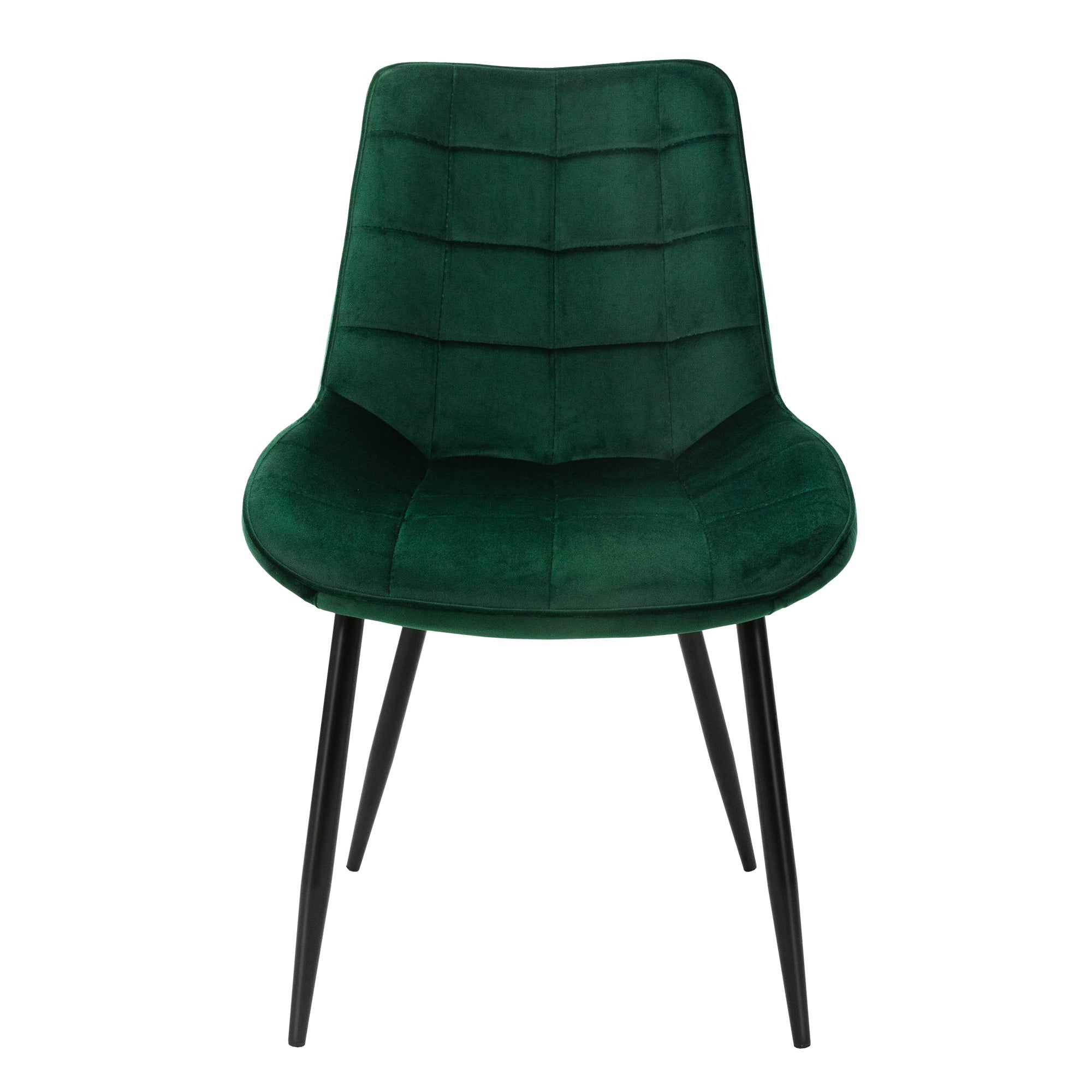 ECD Germany ML-Design lot 4 chaises salle à manger velours vert