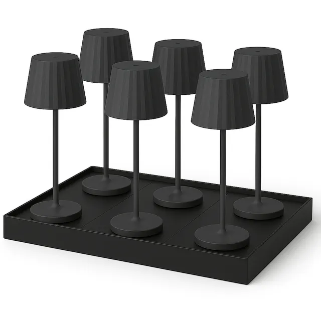 Red Deco Abby Black lot 6 lampes table sans fil