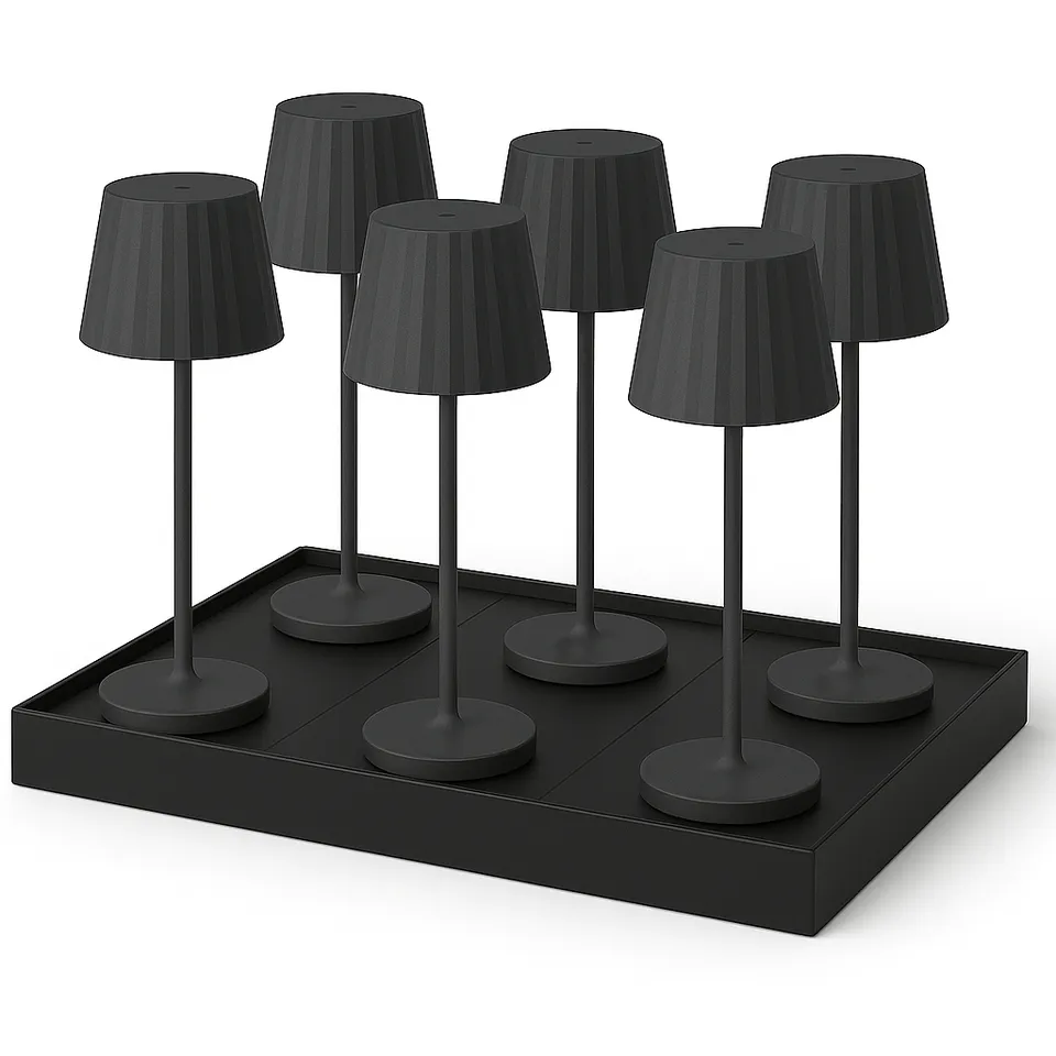 Red Deco Abby Black lot 6 lampes table sans fil