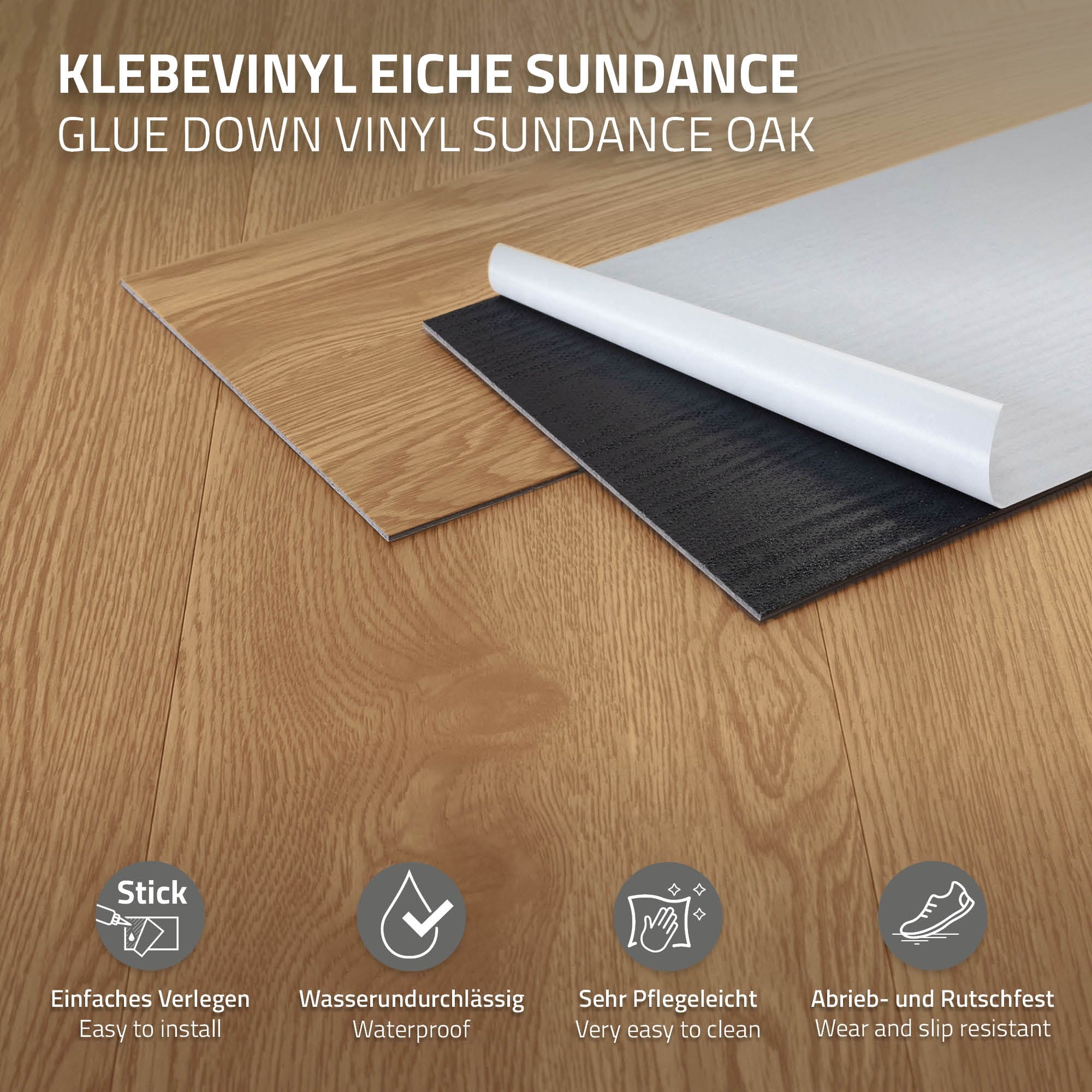 ML-Design lame PVC adhésive chêne Sundance 8,92m² 2mm