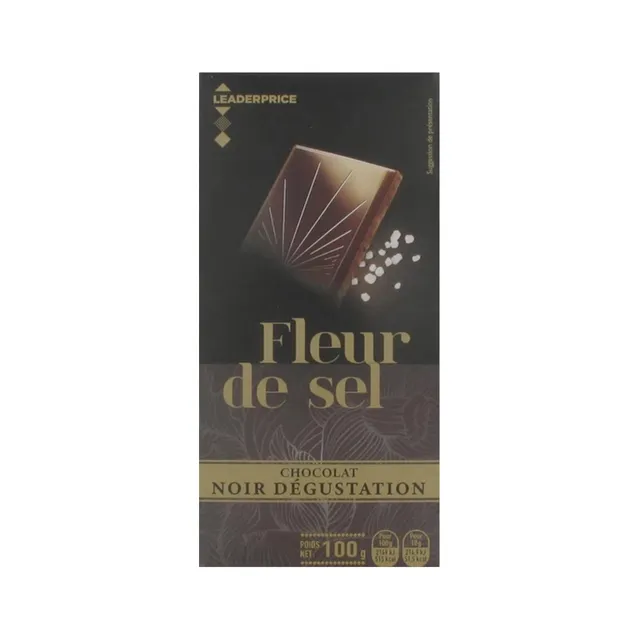 Leader Price Chocolats tablette noir fleur de sel