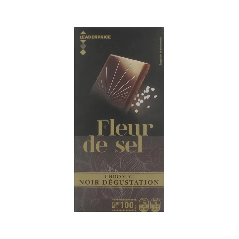 Leader Price Chocolats tablette noir fleur de sel