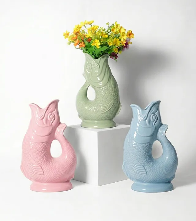 L'avant gardiste Gluggle XL carafe poisson vert sauge