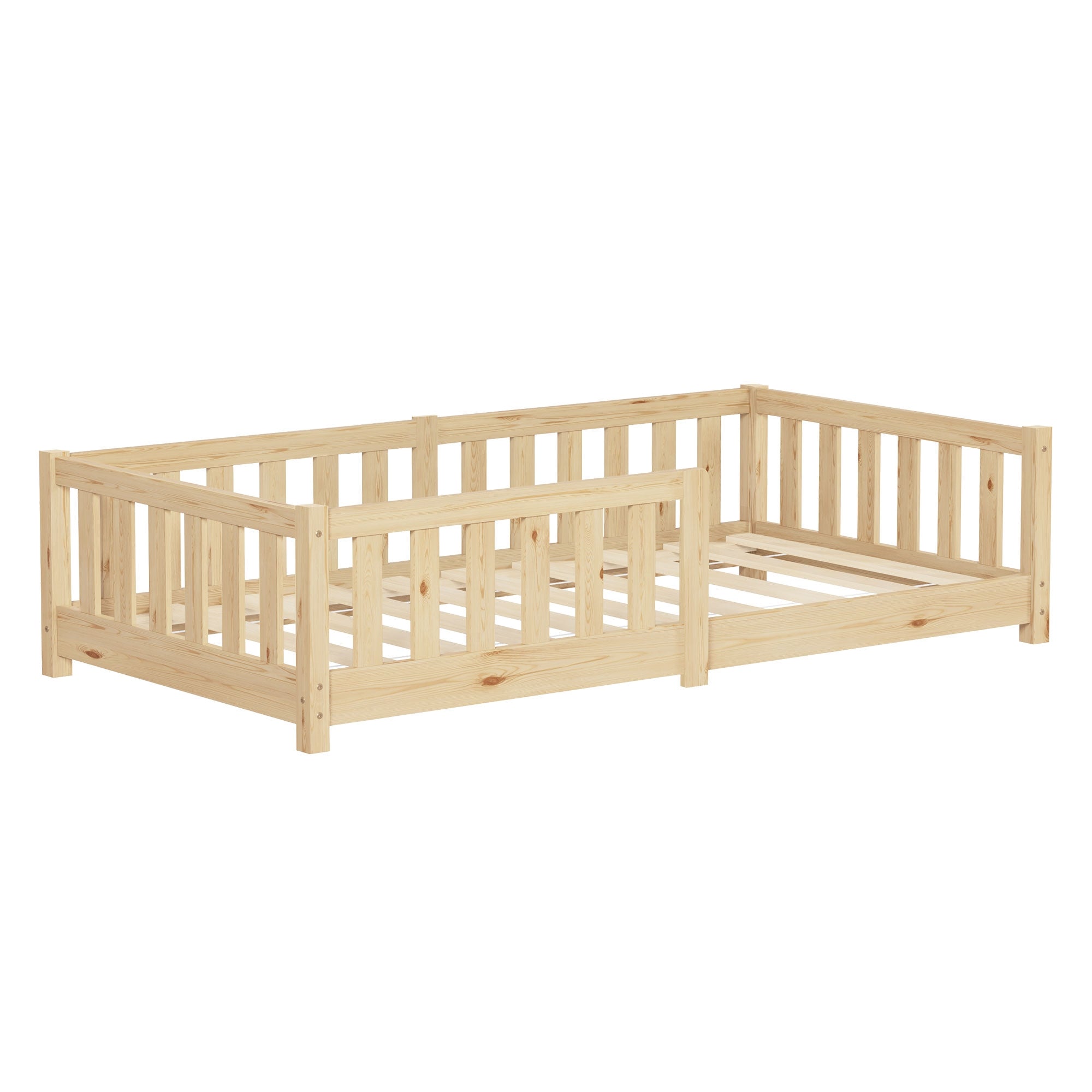 ECD Germany Kinder lit enfant 80x160 pin naturel sans matelas