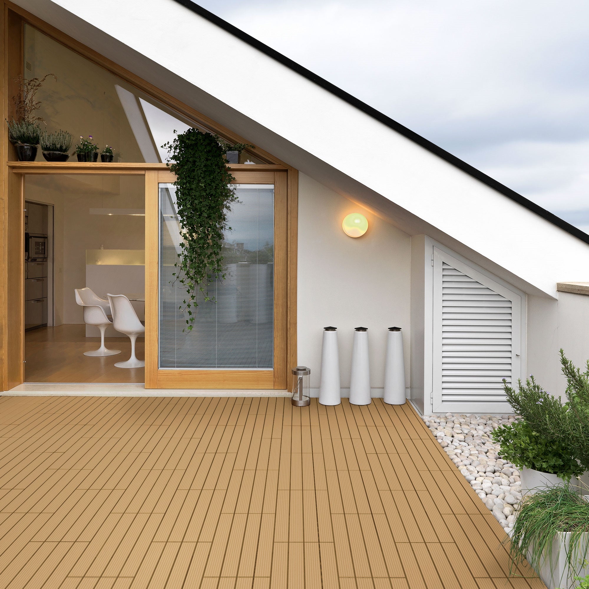 ECD Germany Garten dalle terrasse WPC teck 60x30 cm 1 m²