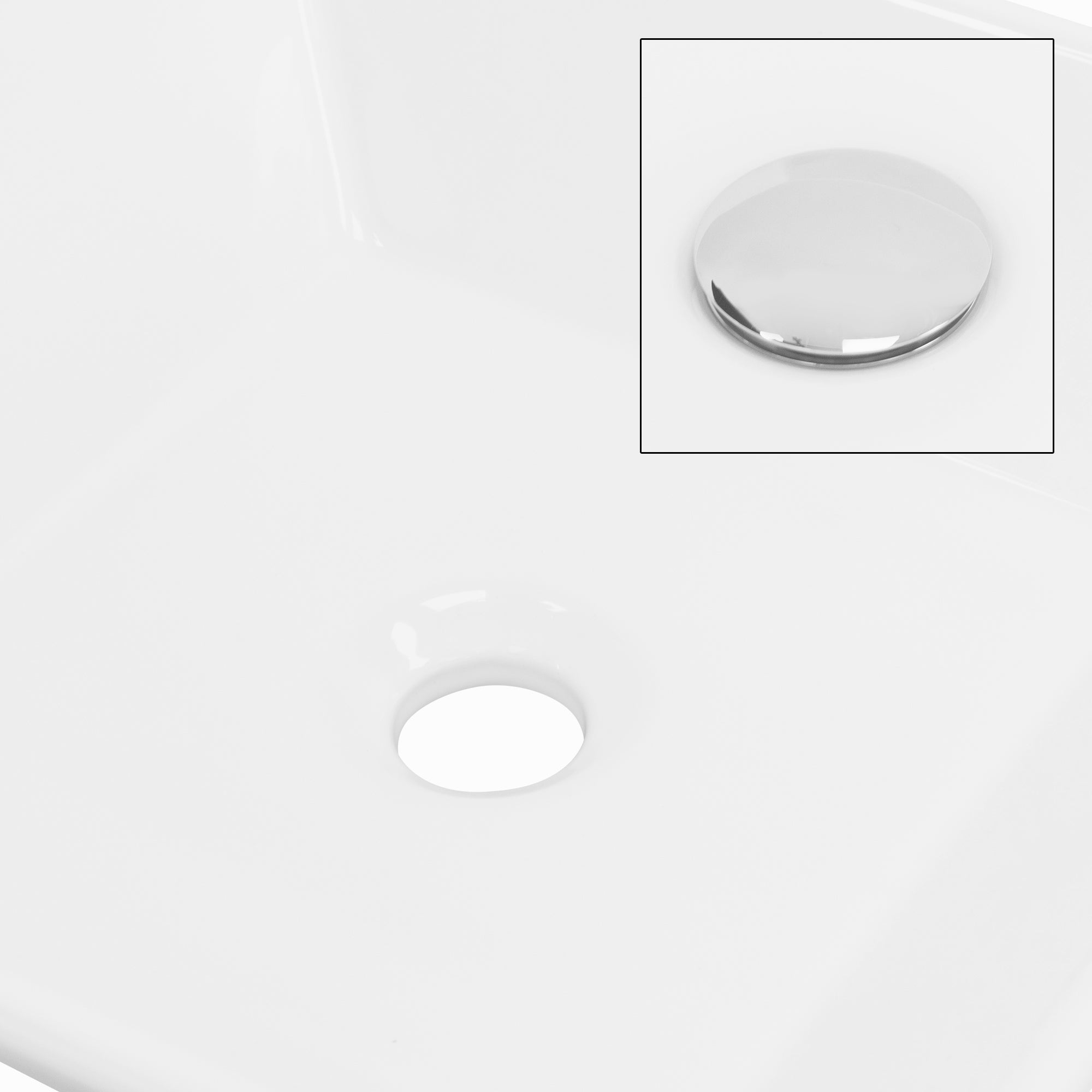 ECD Germany ML-Design vasque céramique blanche 41x41 + bonde