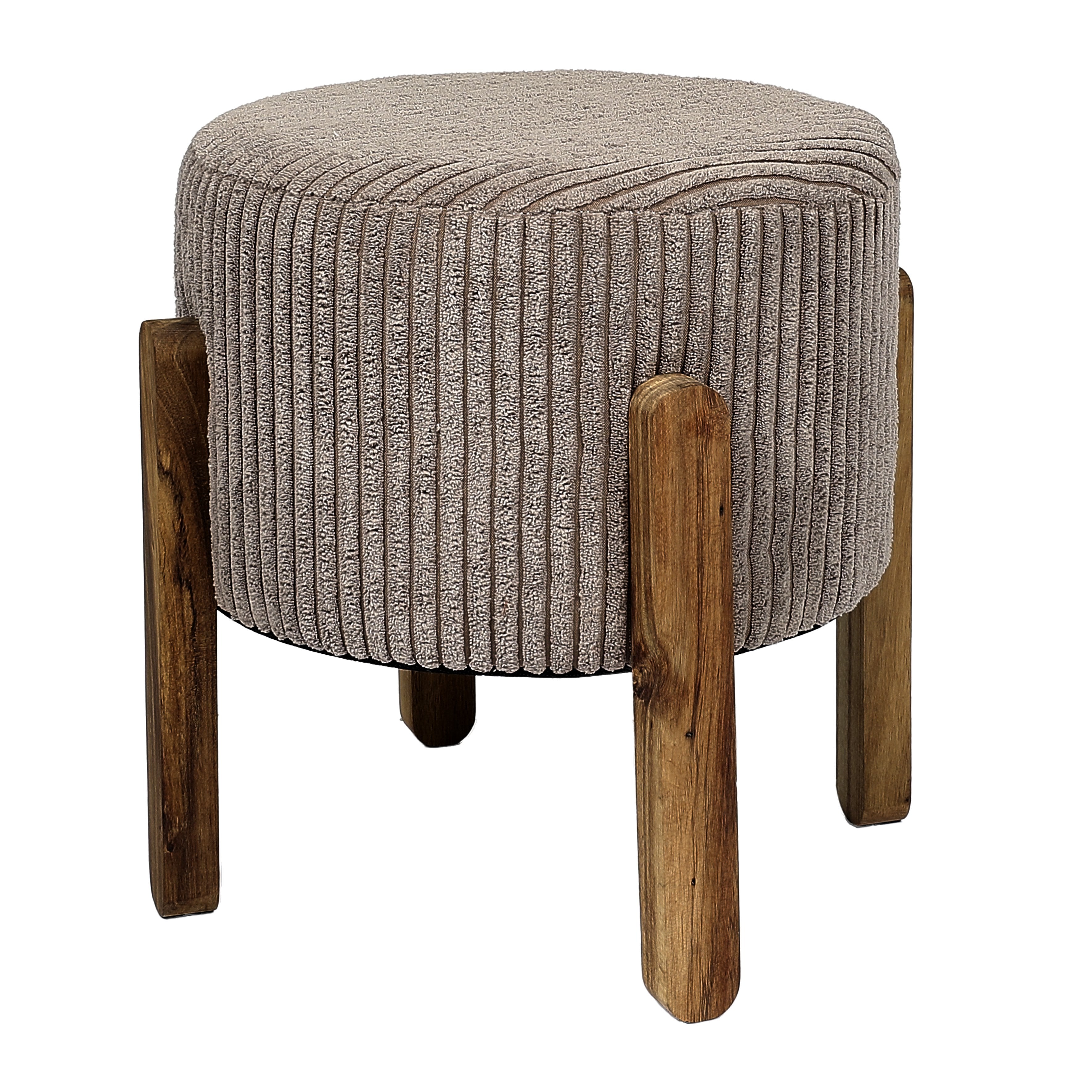 Scott tabouret côtelé taupe 35,5 cm assise d’appoint