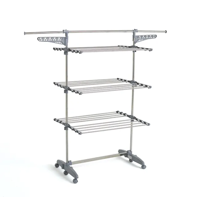 Red Deco 25M Extra séchoir linge 3 niveaux gris inox 25m