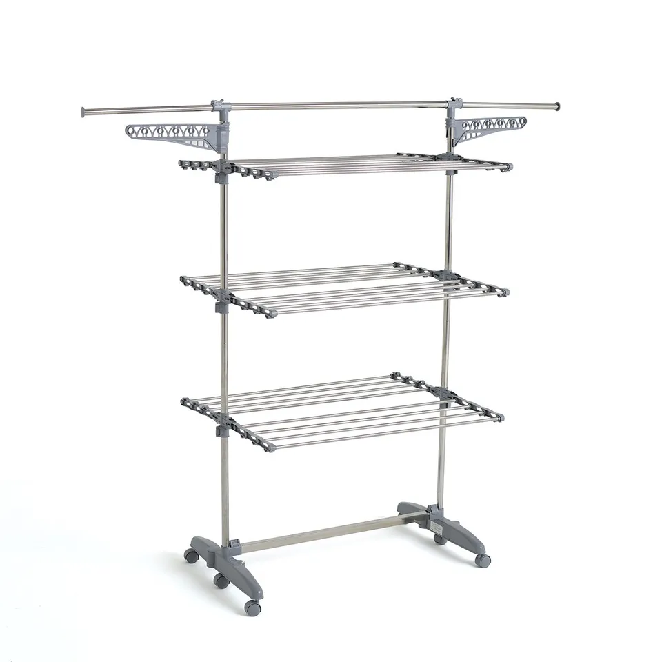 Red Deco 25M Extra séchoir linge 3 niveaux gris inox 25m
