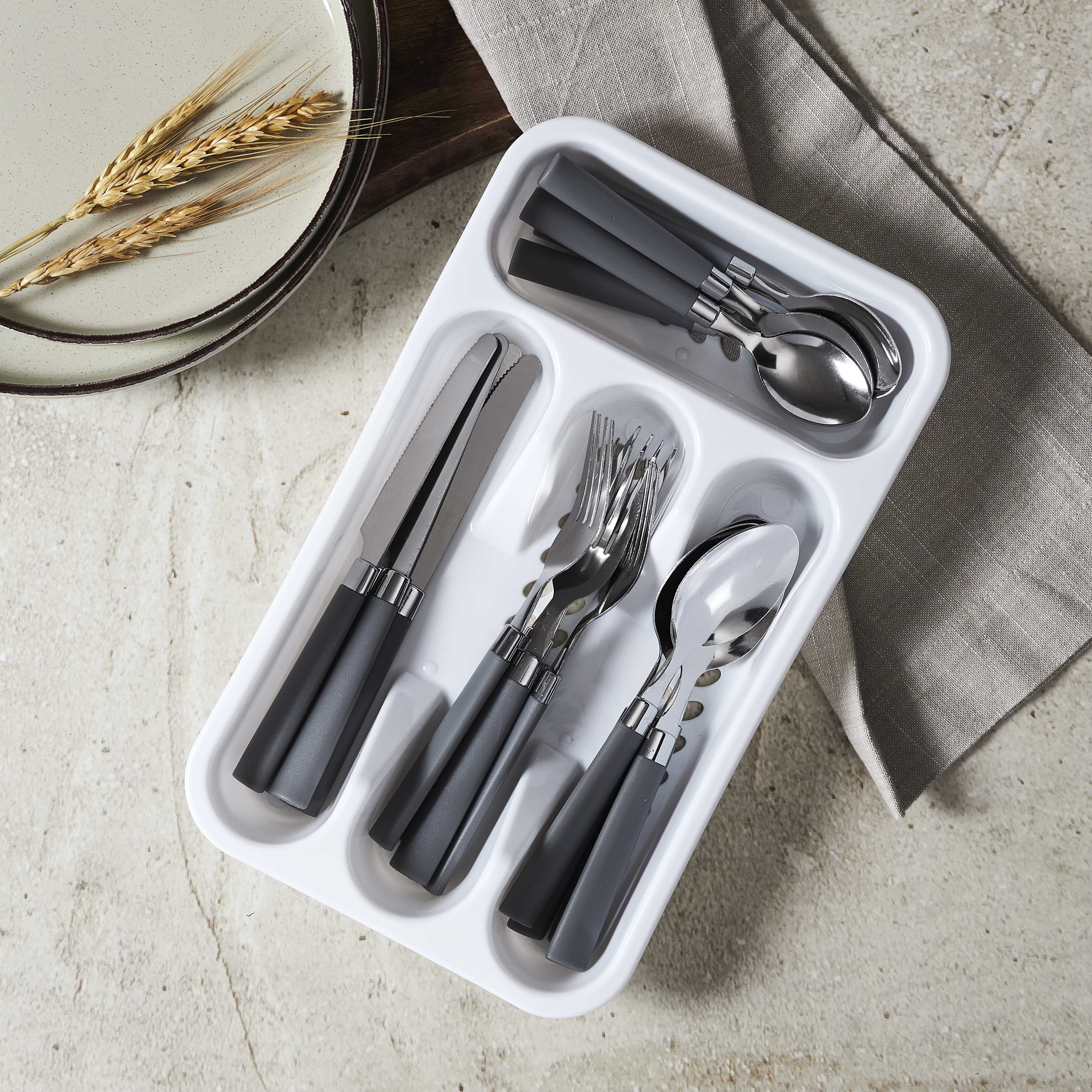 Stokomani Maison range-couverts 16 pièces gris