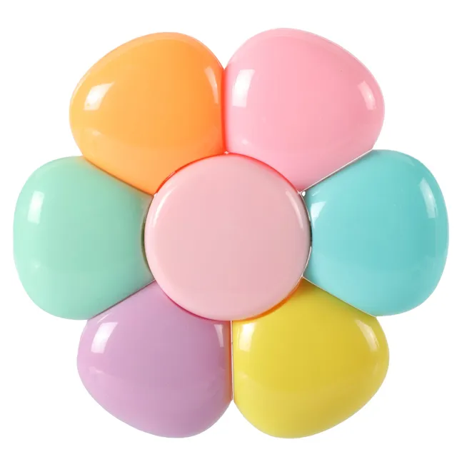 Stokomani Color Block surligneurs fleur lot de 6 couleurs vives