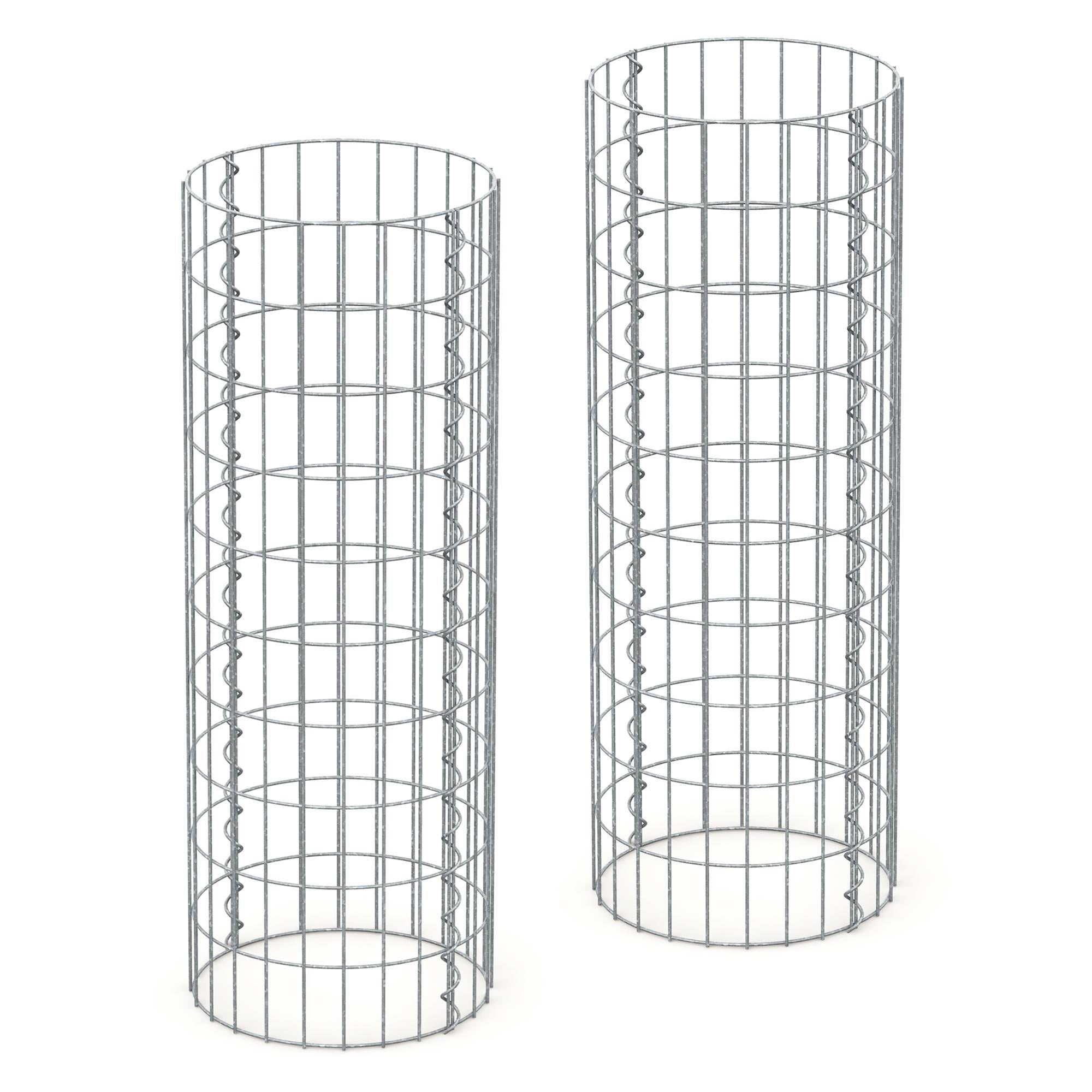 ECD Germany Garten colonne gabion ronde Ø35x100 cm lot 2 acier