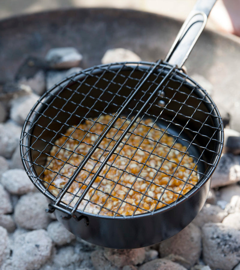 L'avant gardiste poêle à pop-corn acier avec grille