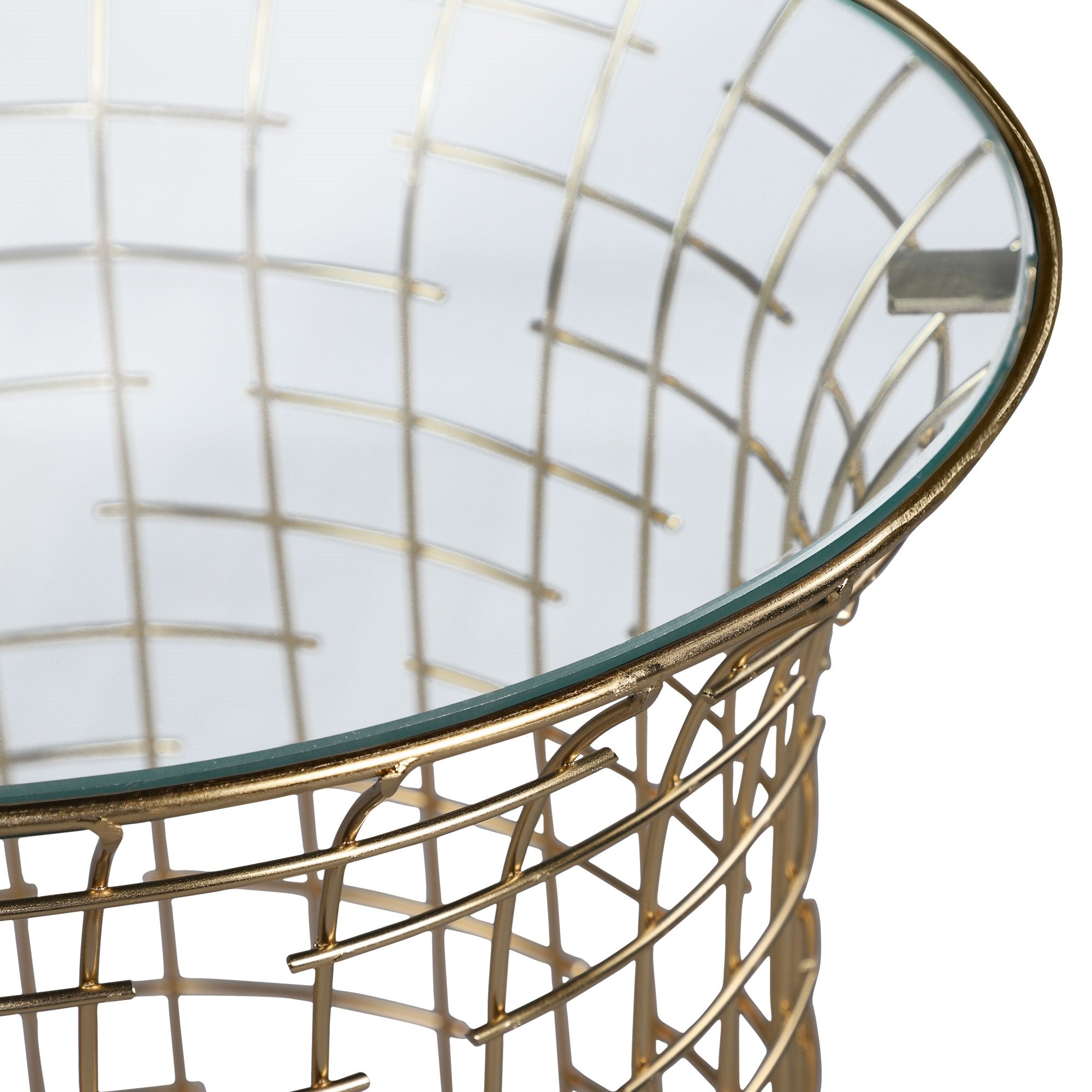 ECD Germany WOMO-Design table d’appoint noir doré 40x40x45 cm