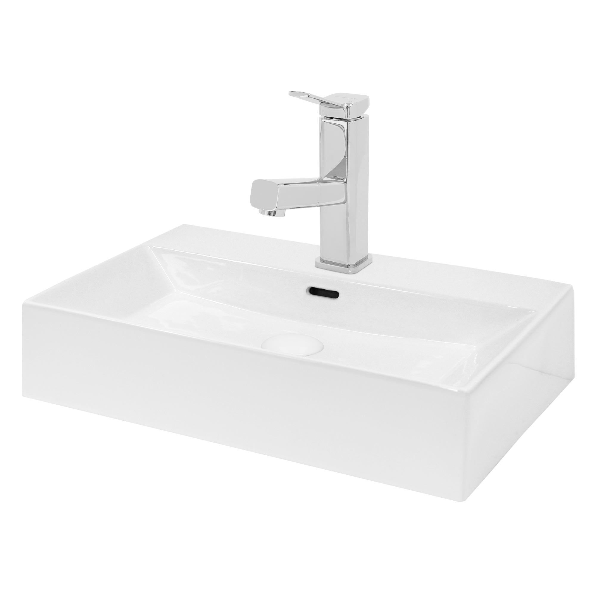 ECD Germany Sanitär lavabo à poser 60,5 cm blanc + robinet
