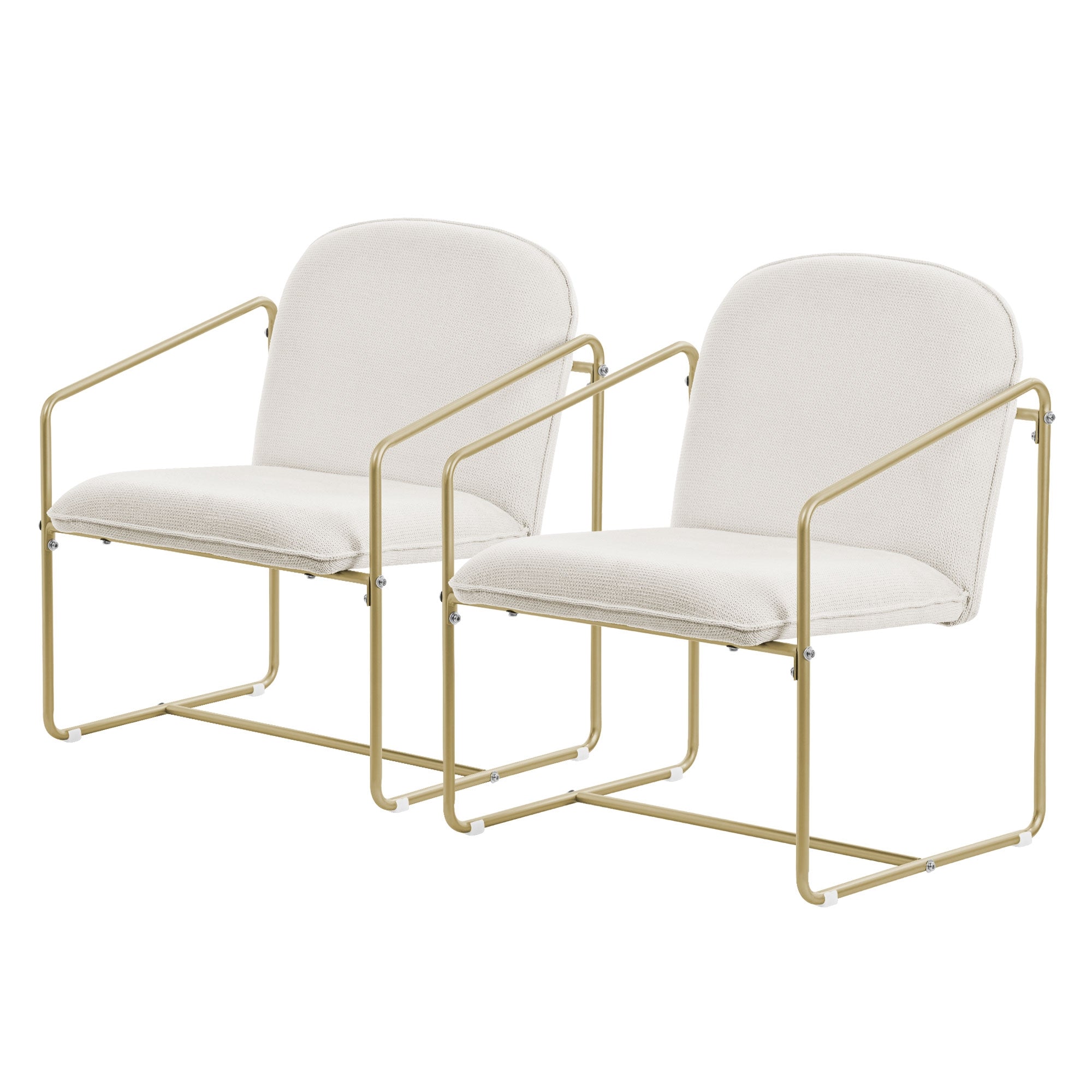 ECD Germany ML-Design lot 2 fauteuils beiges tissu 65x61x76 cm