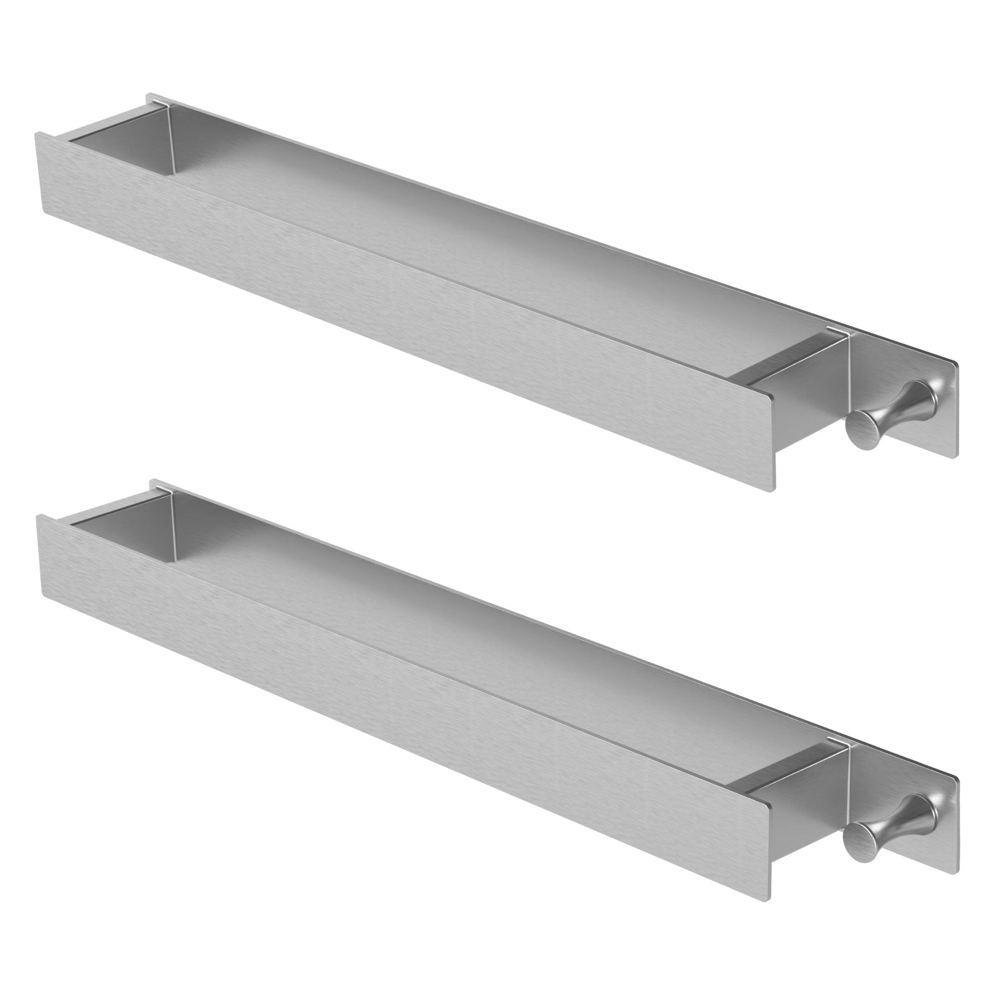 ECD Germany Sanitär Porte-serviettes 42 cm Argent Acier sans perçage