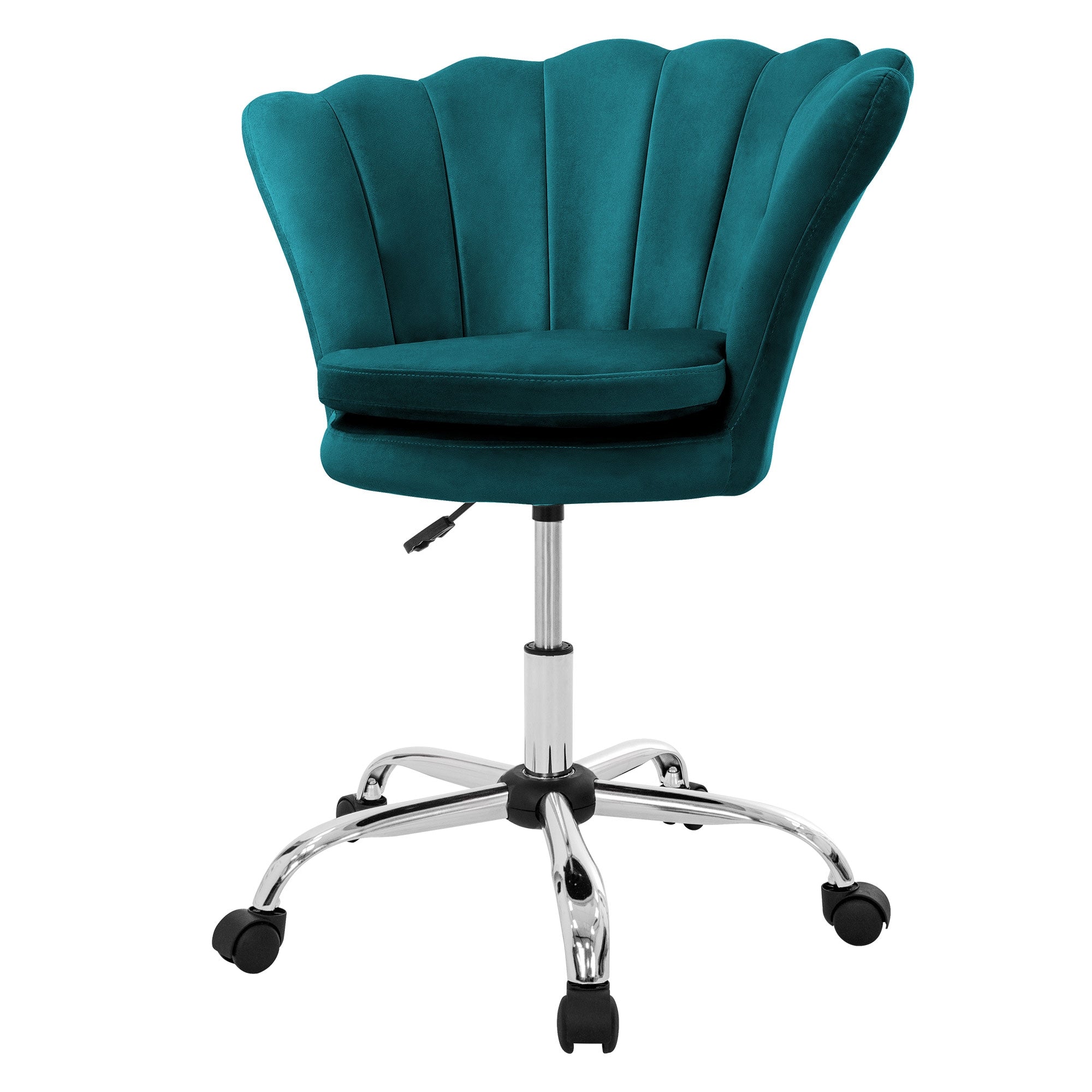 ECD Germany Möbel chaise bureau velours noire à roulettes coquillage