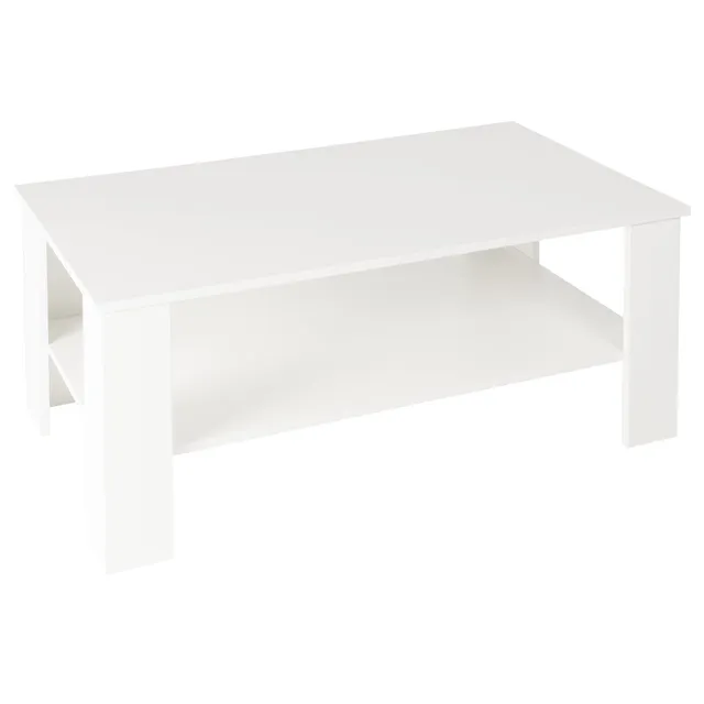 ECD Germany ML-Design table basse blanche 100x57x43 cm