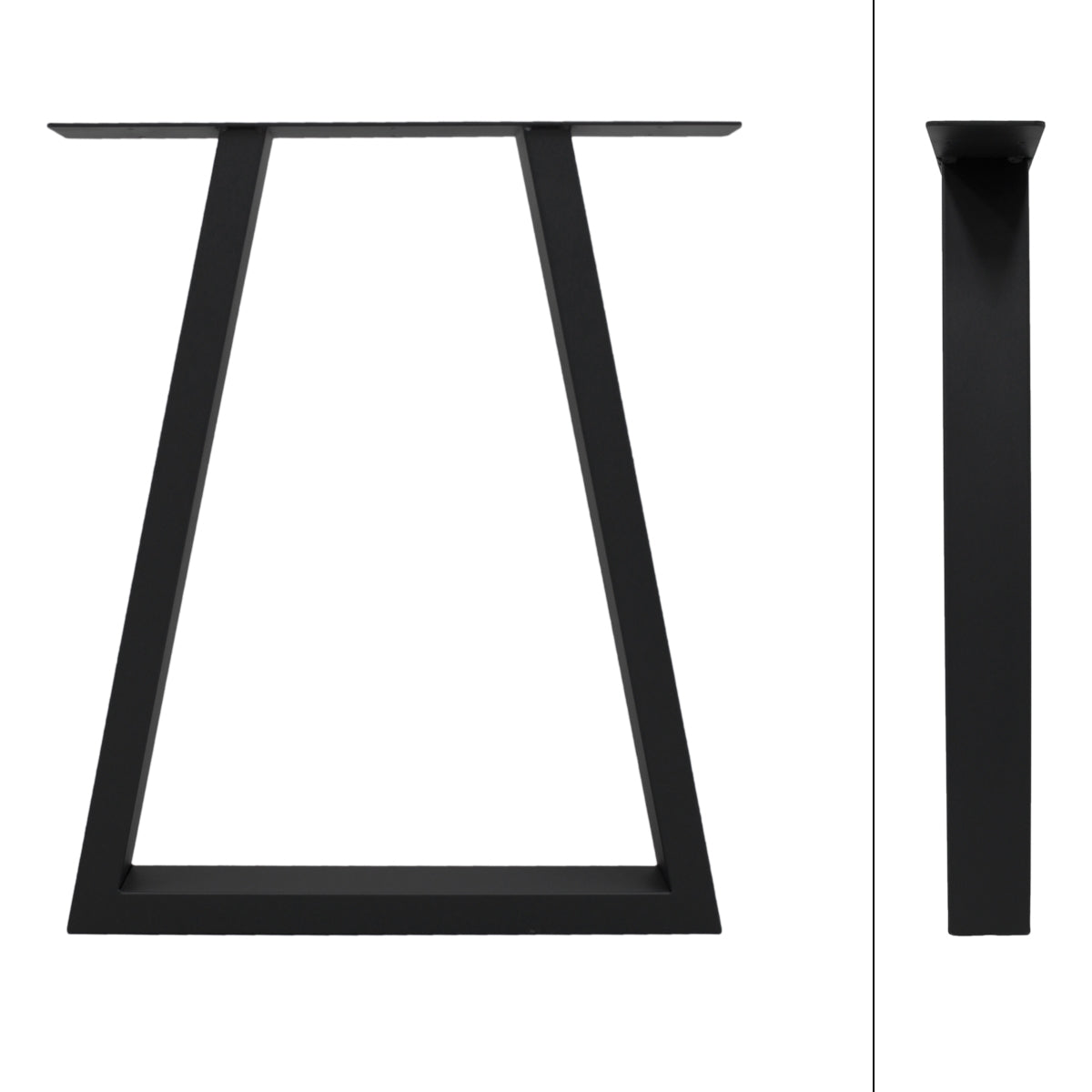 ECD Germany pieds de table trapèze acier noir 60x72 cm lot 2