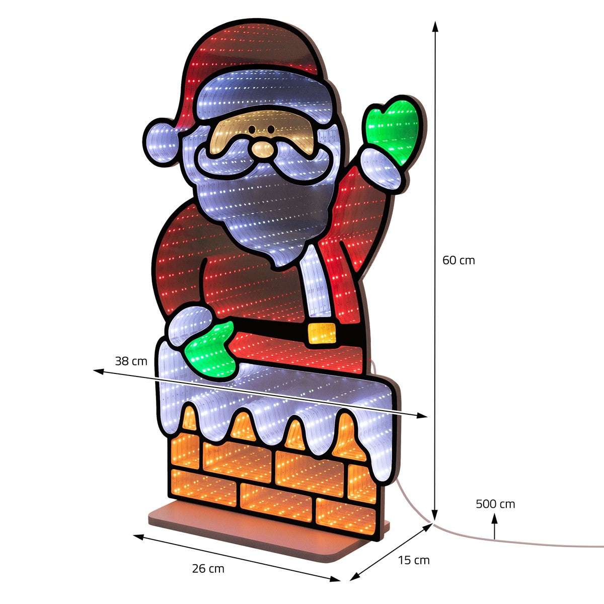 ECD Germany Haus & Wohnen déco Noël père Noël LED 38x60 cm