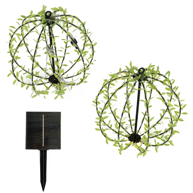 Red Deco Ball Festy Lot 2 Suspensions Solaires D30 cm