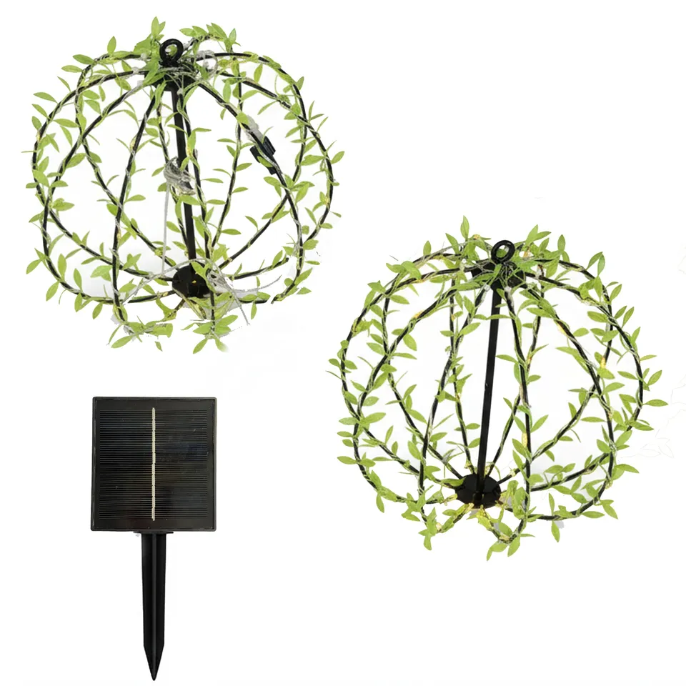 Red Deco Ball Festy Lot 2 Suspensions Solaires D30 cm
