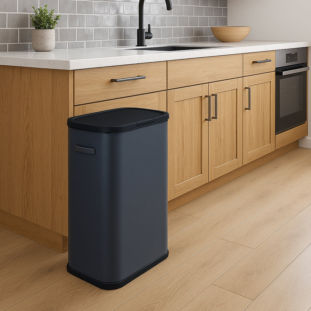 Red Deco Portland 60L poubelle cuisine push inox gris