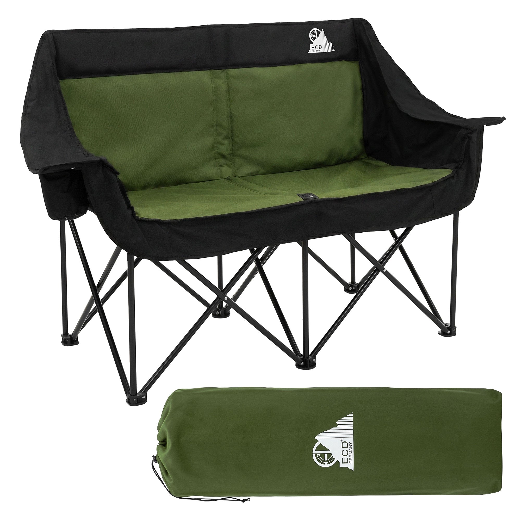 ECD Germany Chaise camping double bleue 2 places 200kg