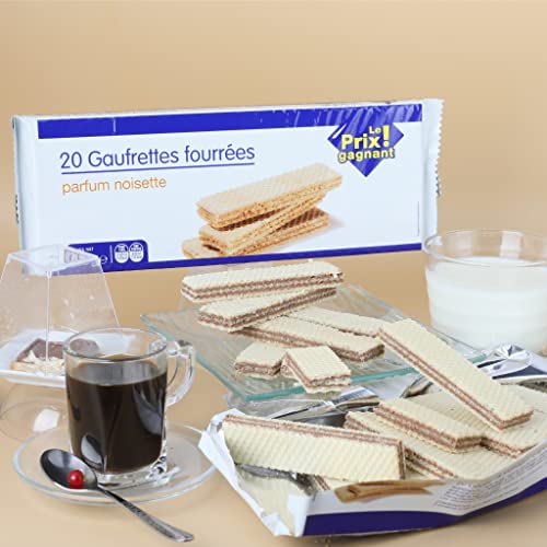 Leader Price Gaufrettes fourrées noisette x20 biscuits 200g