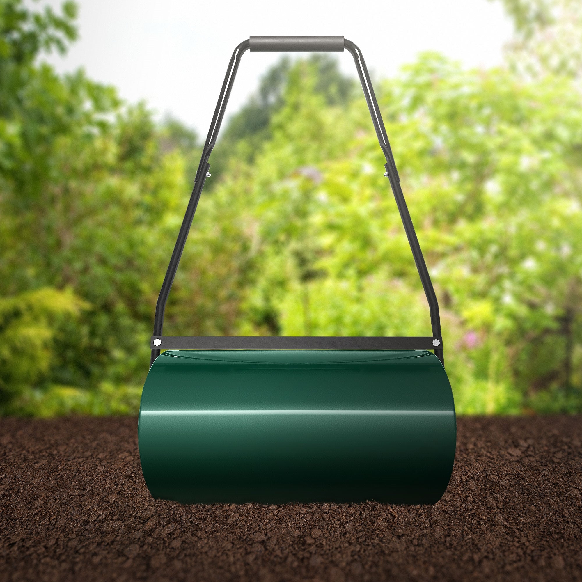 ECD Germany Garten Rouleau gazon 50 L vert 60 cm acier lesté