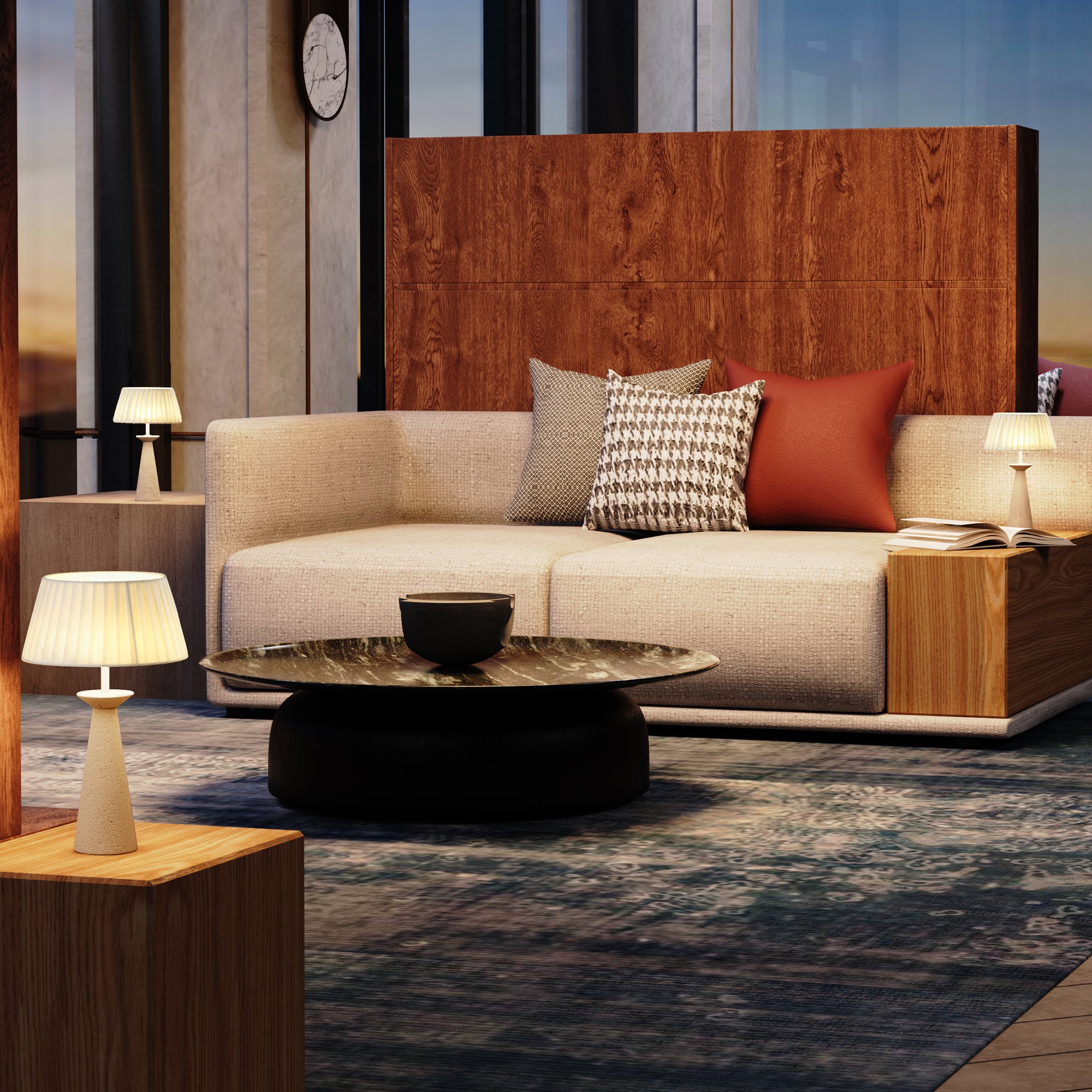 Red Deco Koni Cement lampe béton H35cm LED sans fil